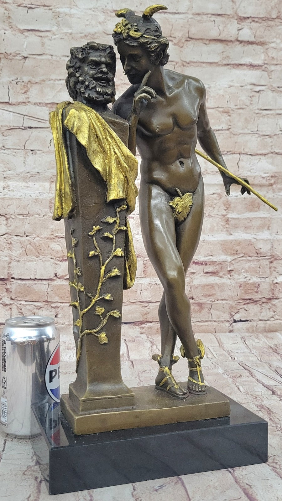 Art Deco Gild Bronze Sculpture Hot Cast Flying Mercury Classic Artwork Sale