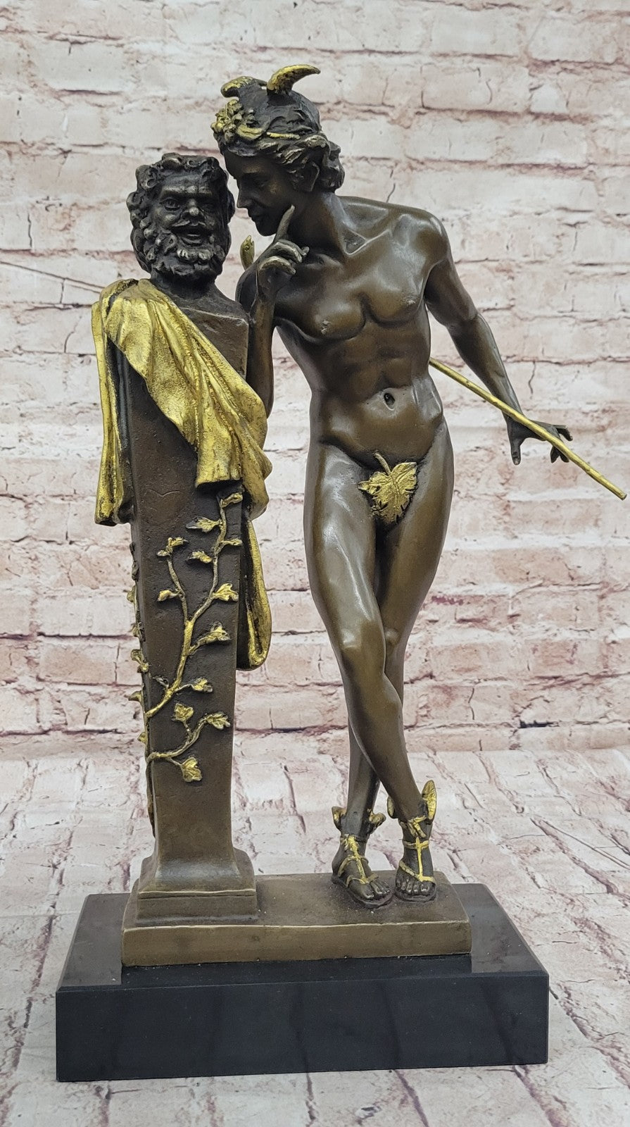 Art Deco Gild Bronze Sculpture Hot Cast Flying Mercury Classic Artwork Sale