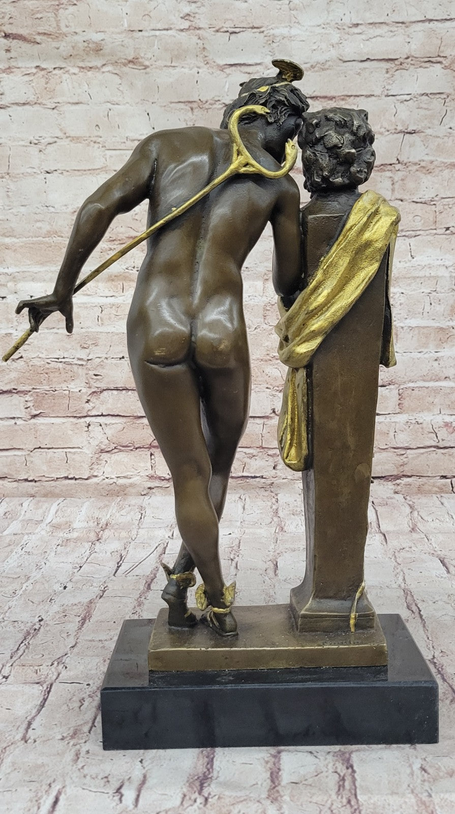 Art Deco Gild Bronze Sculpture Hot Cast Flying Mercury Classic Artwork Sale