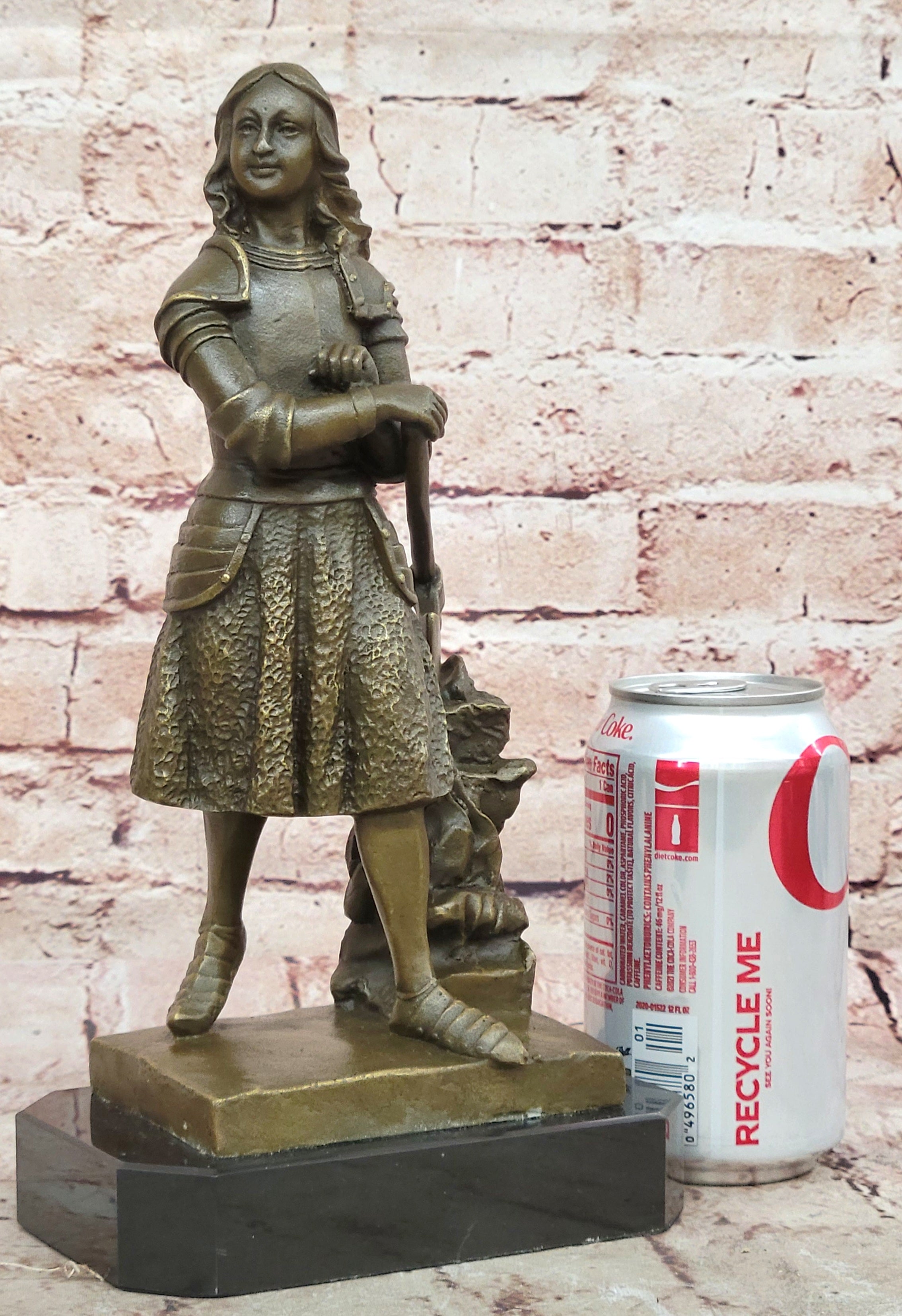 Hand Made Exquisite Detail Joan of Arc Bronze Sculpture by Lost Wax Method