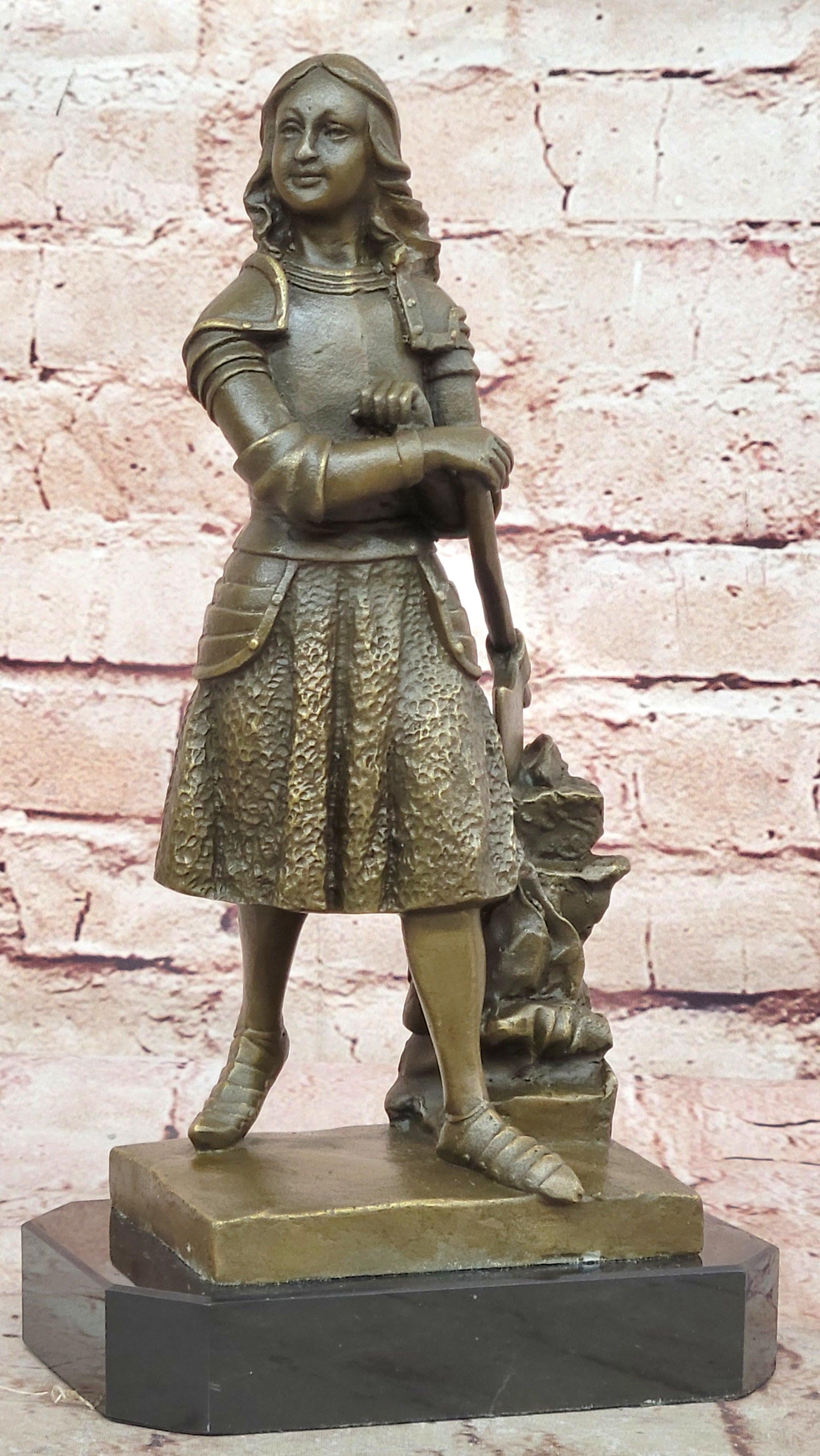 Hand Made Exquisite Detail Joan of Arc Bronze Sculpture by Lost Wax Method