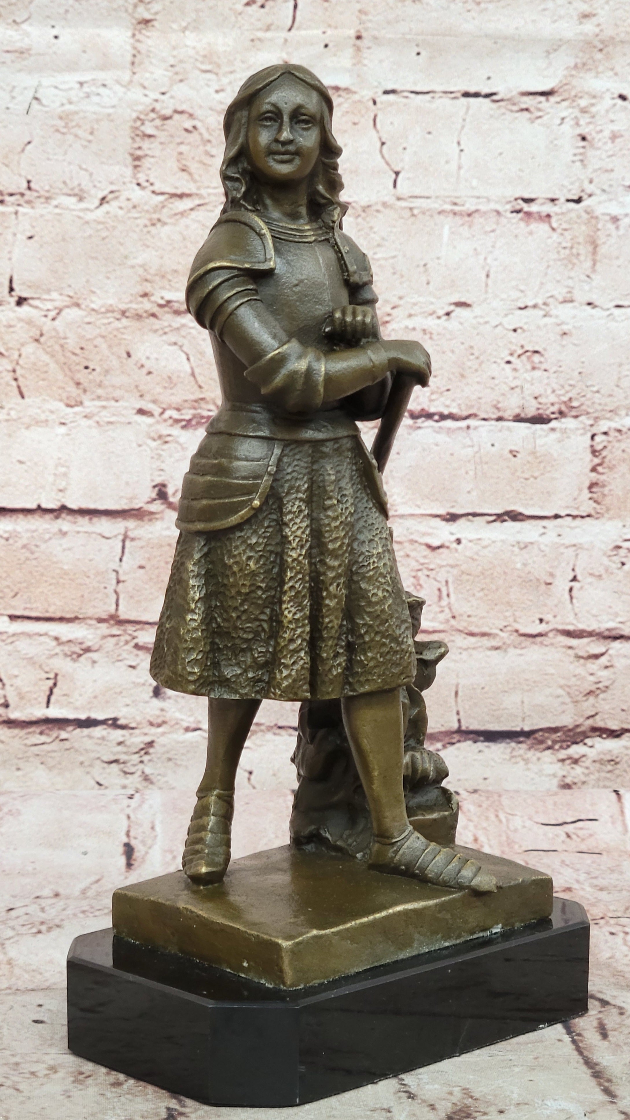 Hand Made Exquisite Detail Joan of Arc Bronze Sculpture by Lost Wax Method