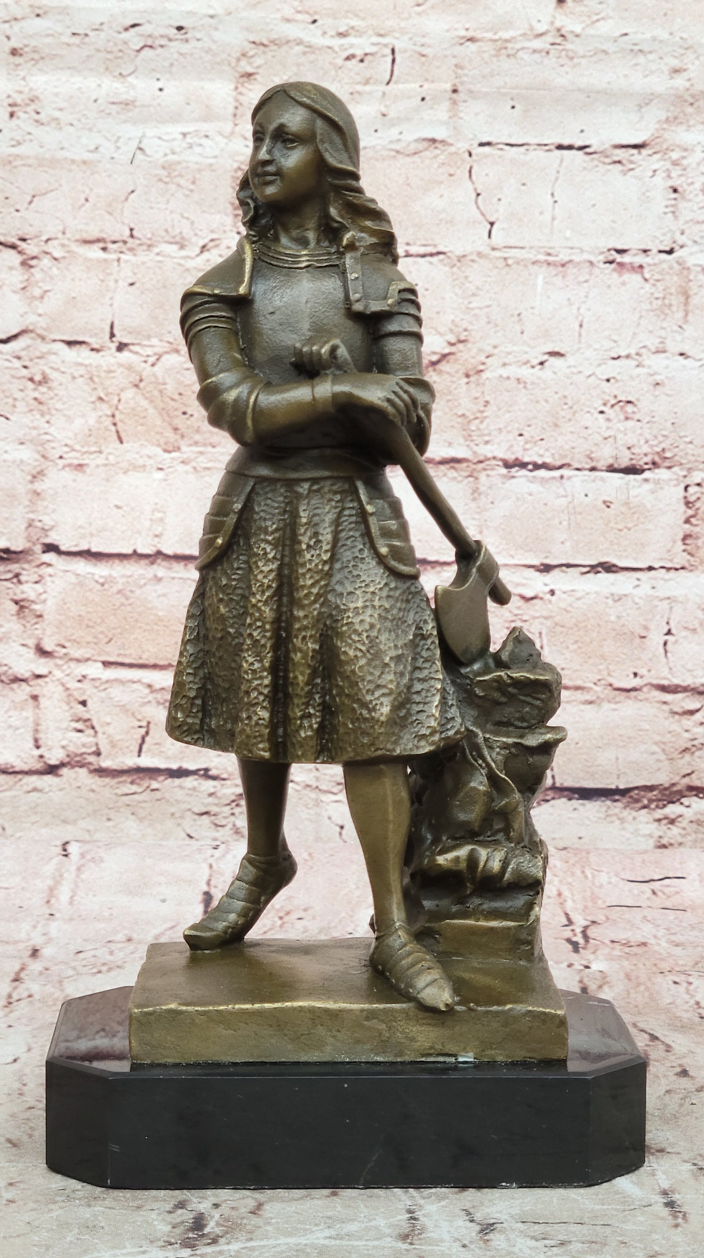 Hand Made Exquisite Detail Joan of Arc Bronze Sculpture by Lost Wax Method