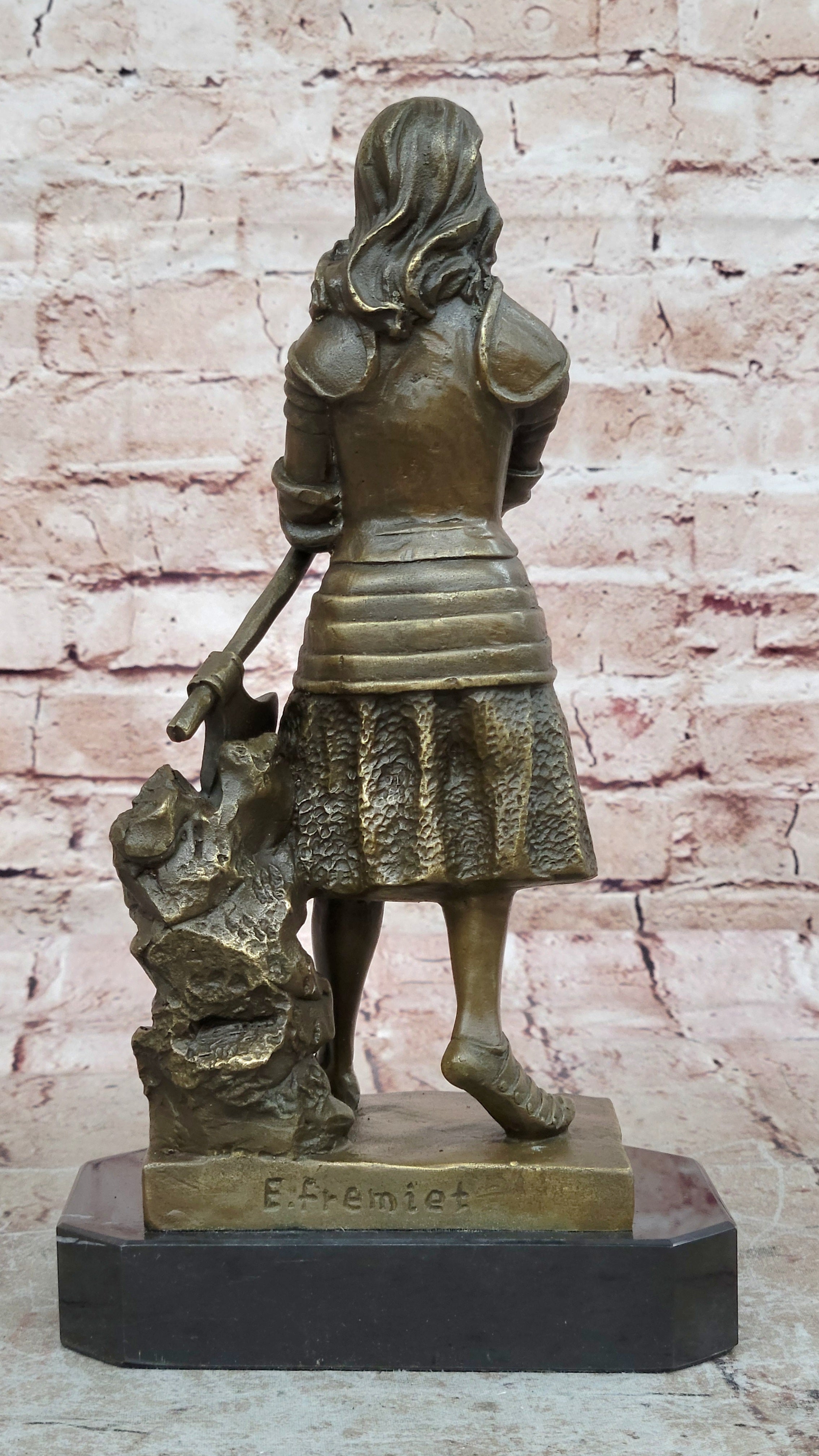 Hand Made Exquisite Detail Joan of Arc Bronze Sculpture by Lost Wax Method