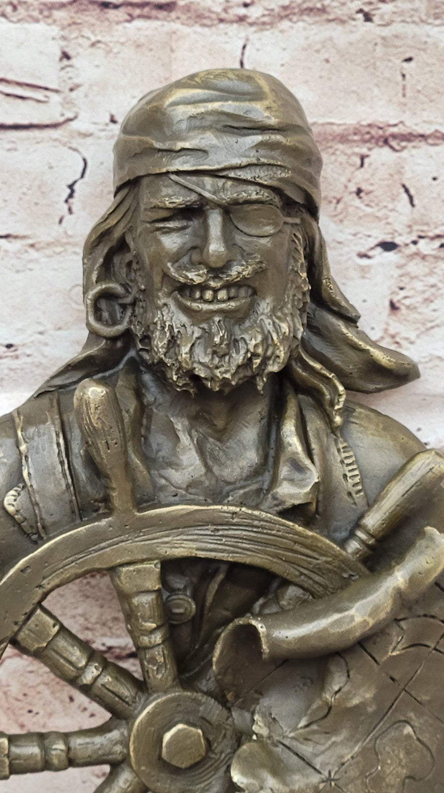 Handcrafted bronze sculpture SALE Pirate Ship Mount Wall B.Wood Original Signd