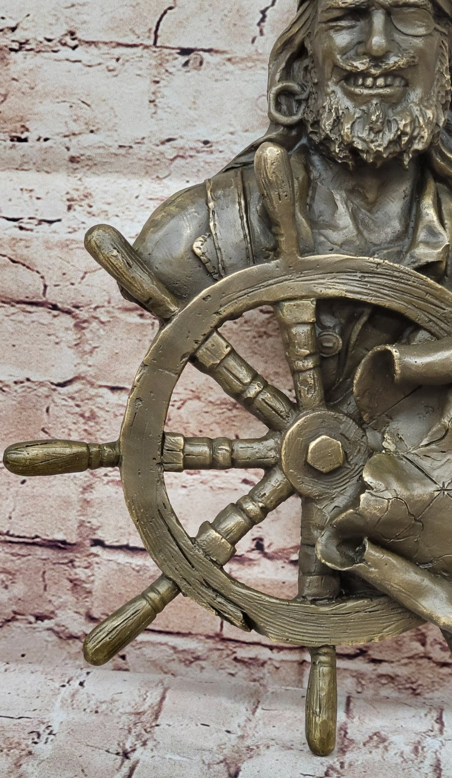 Handcrafted bronze sculpture SALE Pirate Ship Mount Wall B.Wood Original Signd