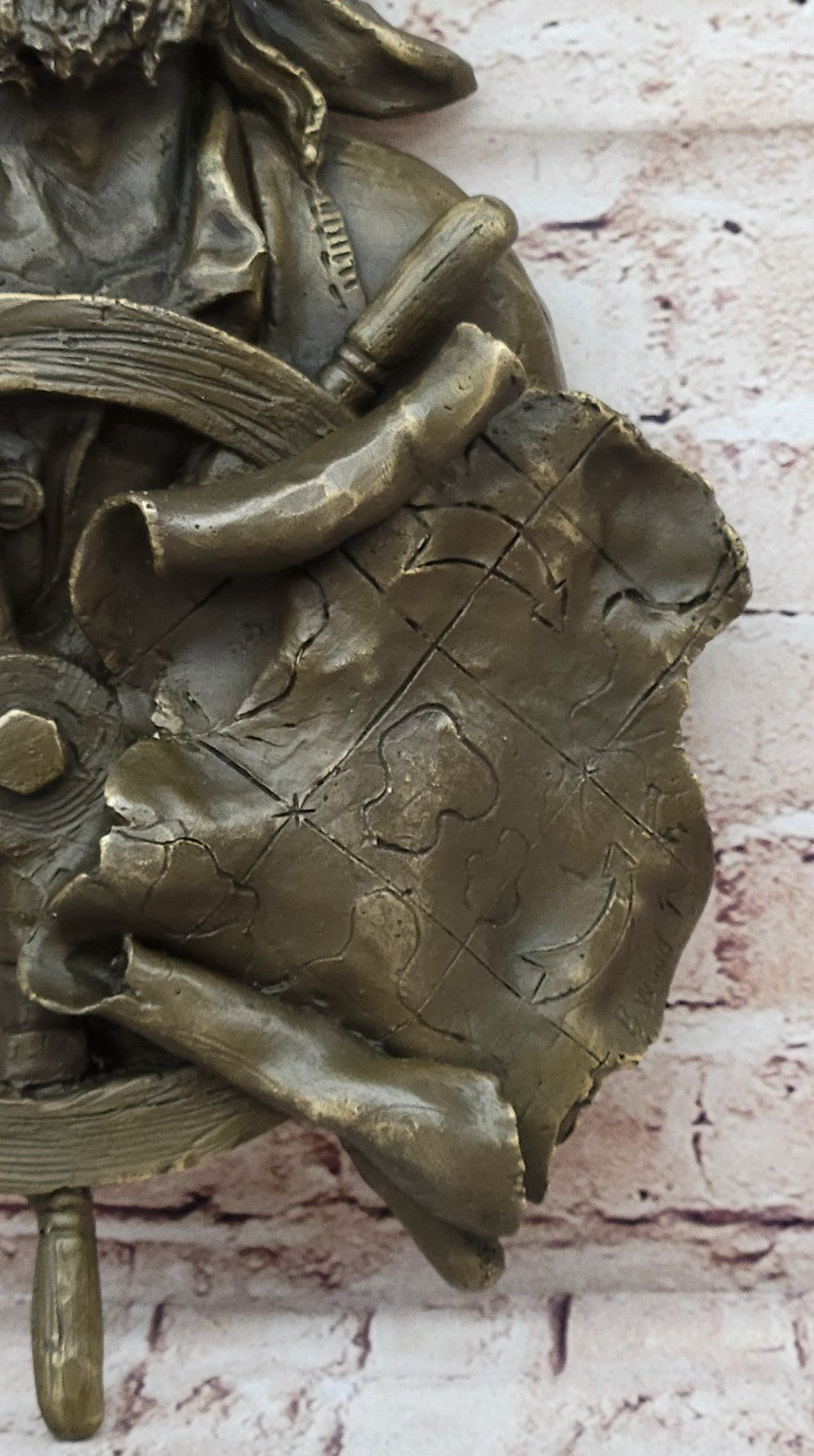 Handcrafted bronze sculpture SALE Pirate Ship Mount Wall B.Wood Original Signd
