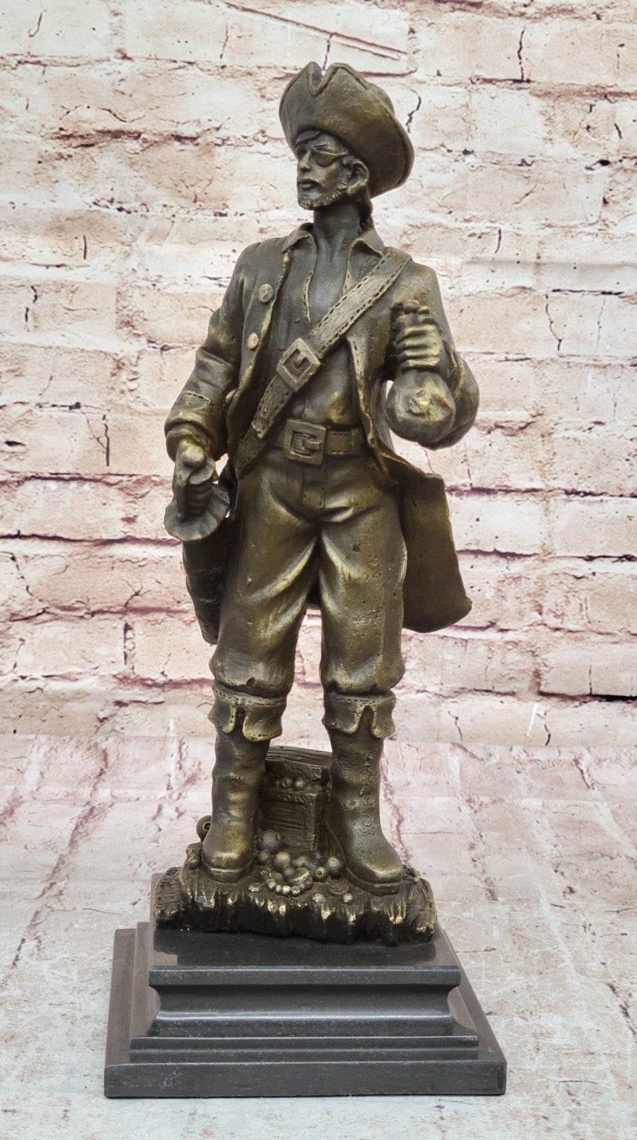 Handcrafted bronze sculpture SALE And Chest Jewelry With Pirate Original Signed