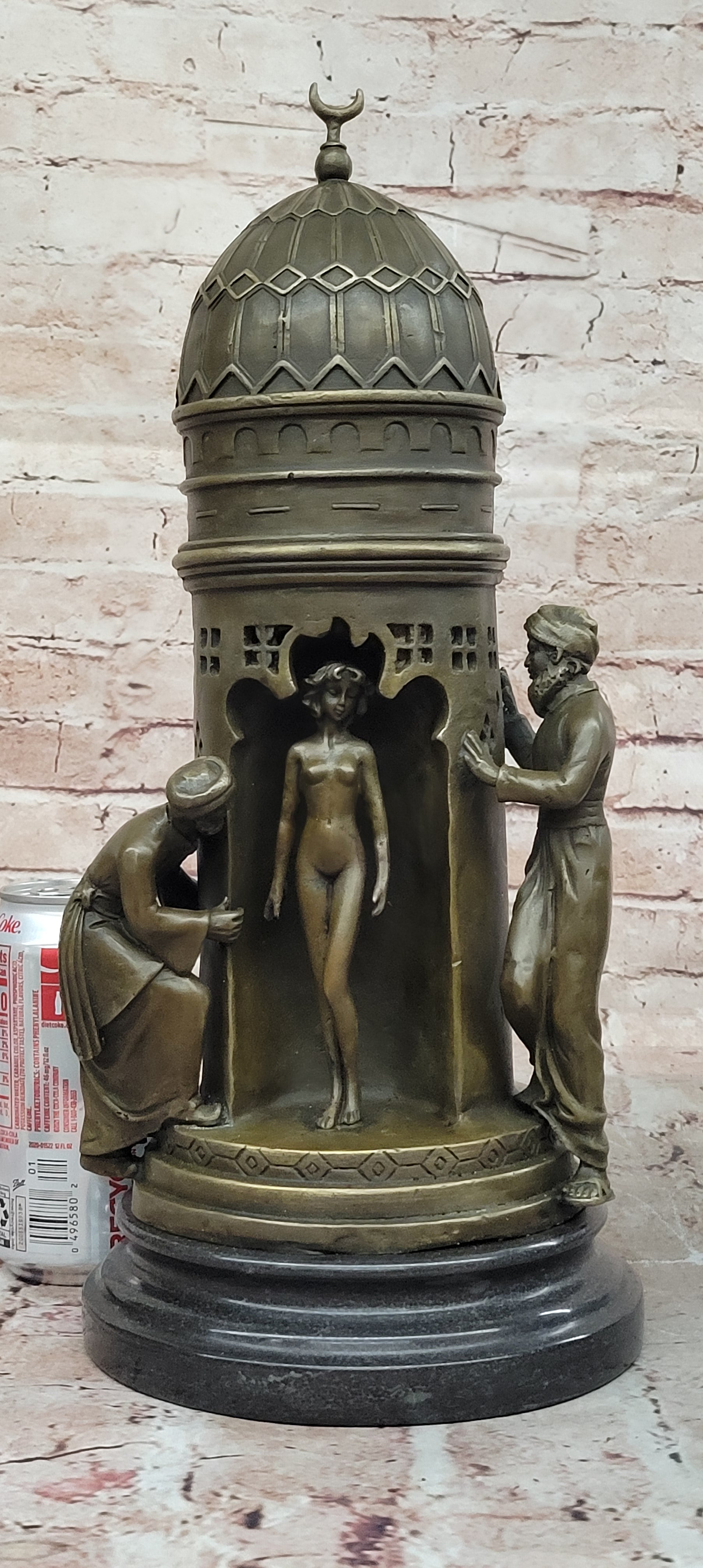 Detailed Slave Master With Nude Girl Classic Artwork By Franz Bergman Bronze Art