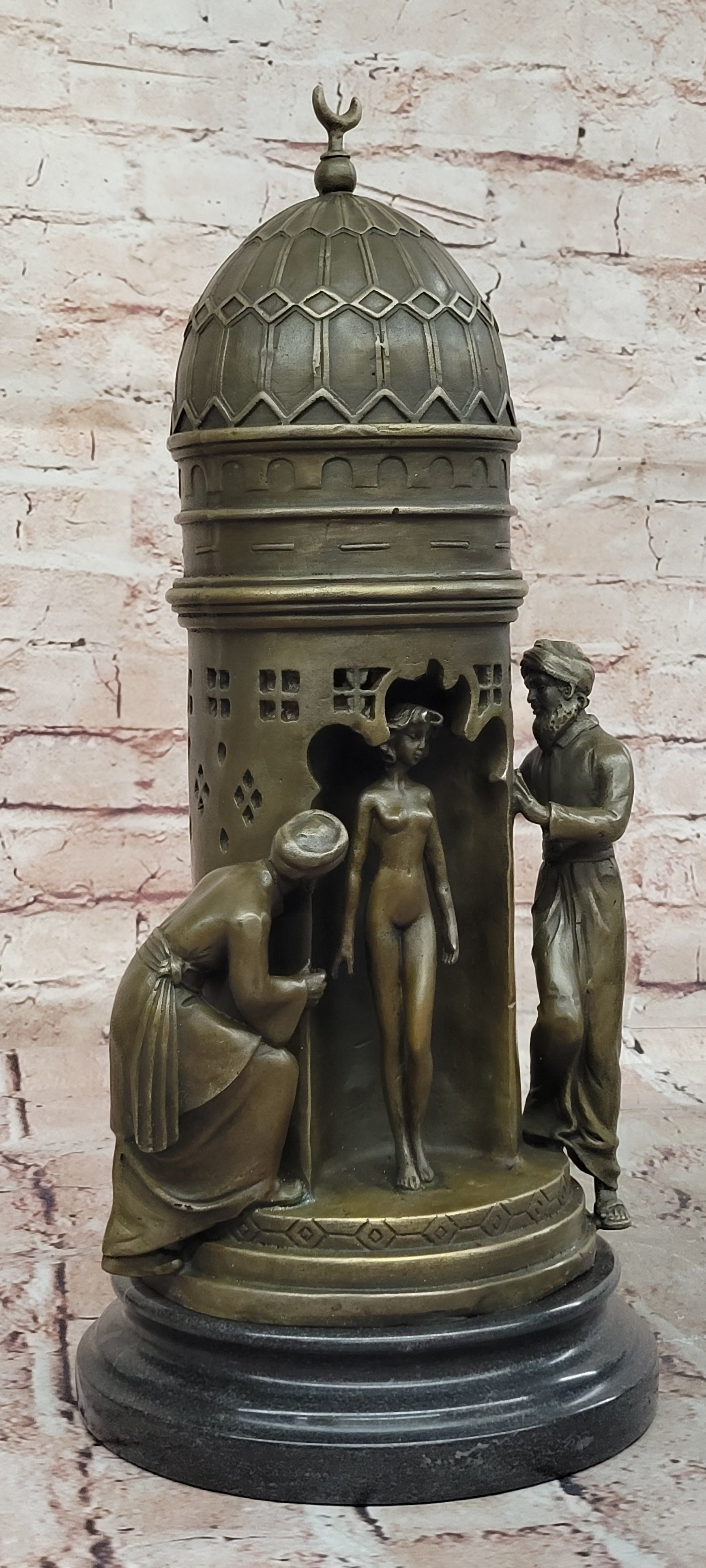 Detailed Slave Master With Nude Girl Classic Artwork By Franz Bergman Bronze Art