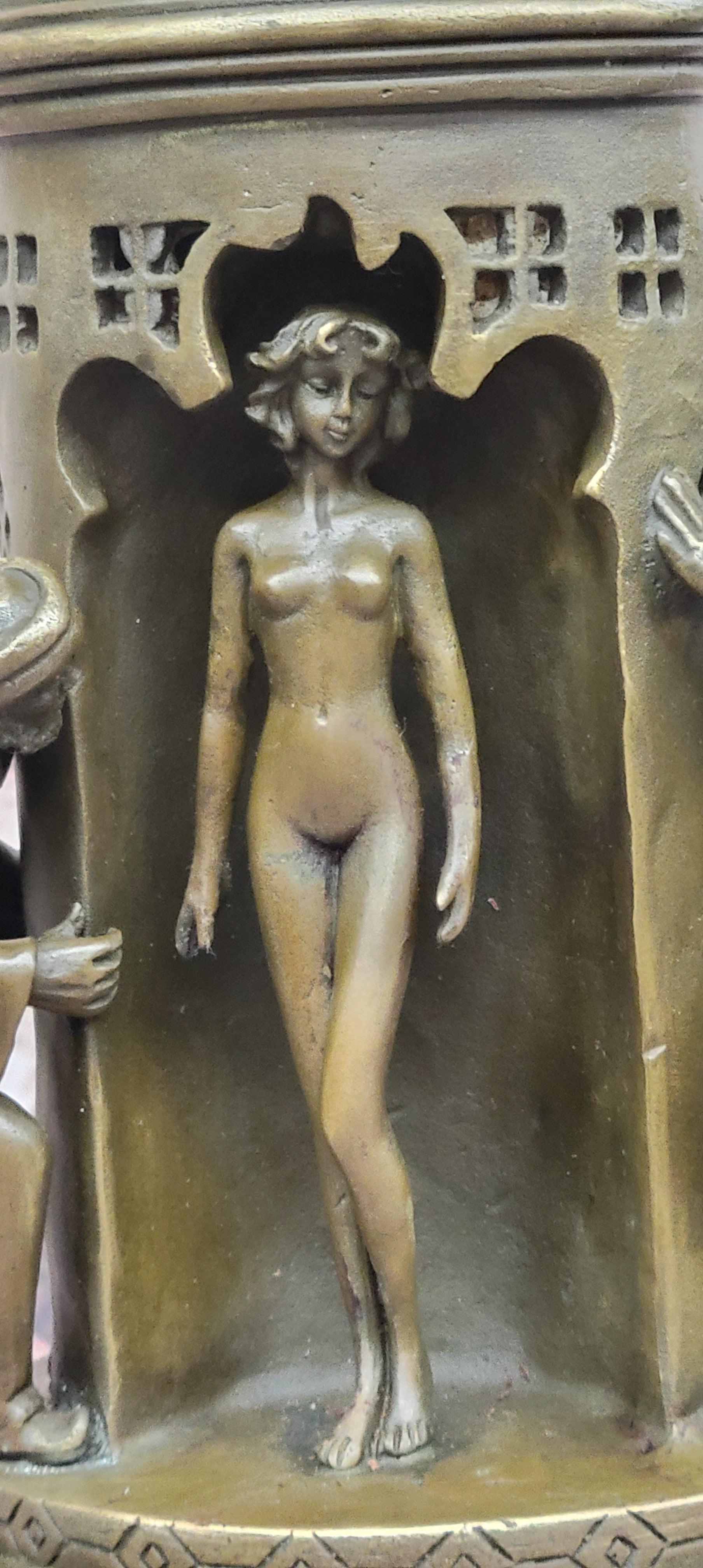 Detailed Slave Master With Nude Girl Classic Artwork By Franz Bergman Bronze Art