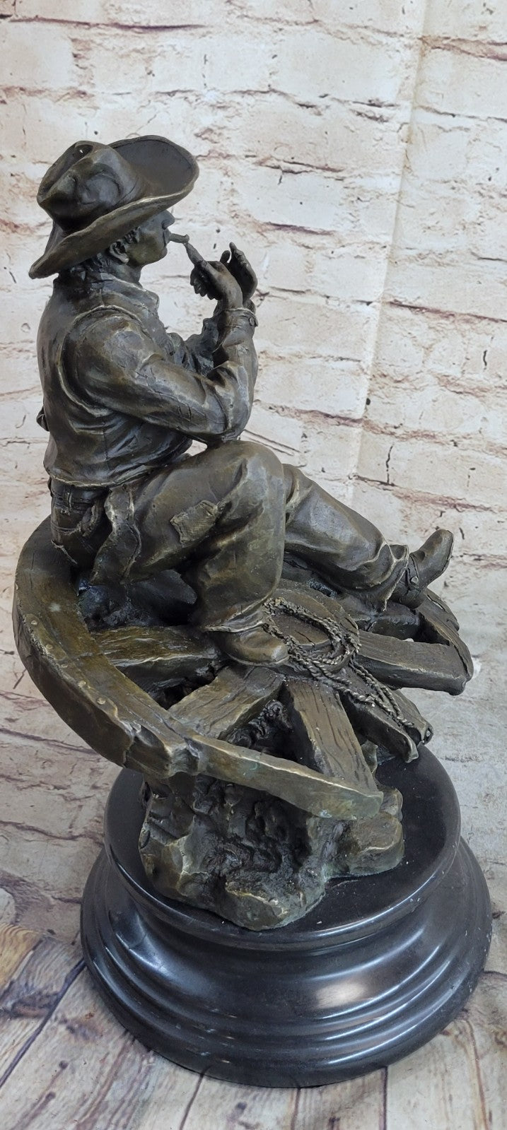 Handcrafted bronze sculpture SALE Western Cowboy Lonely Original Large Decor