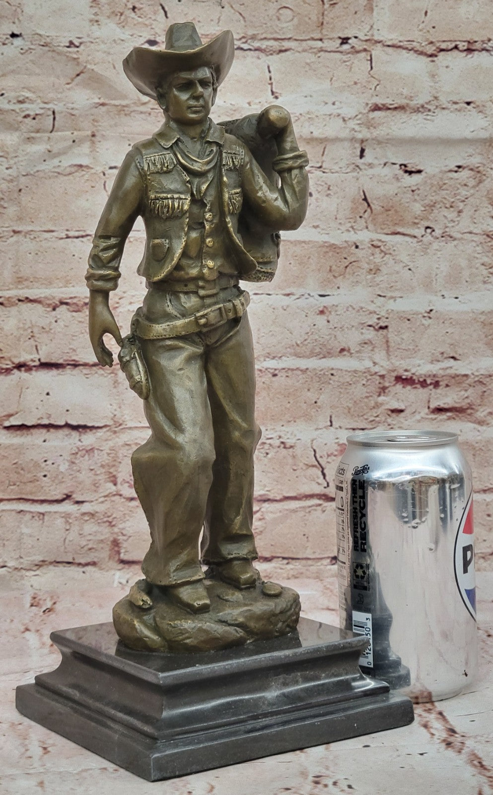 Handcrafted bronze sculpture SALE Base Marble Original Milo By Cowboy Classic