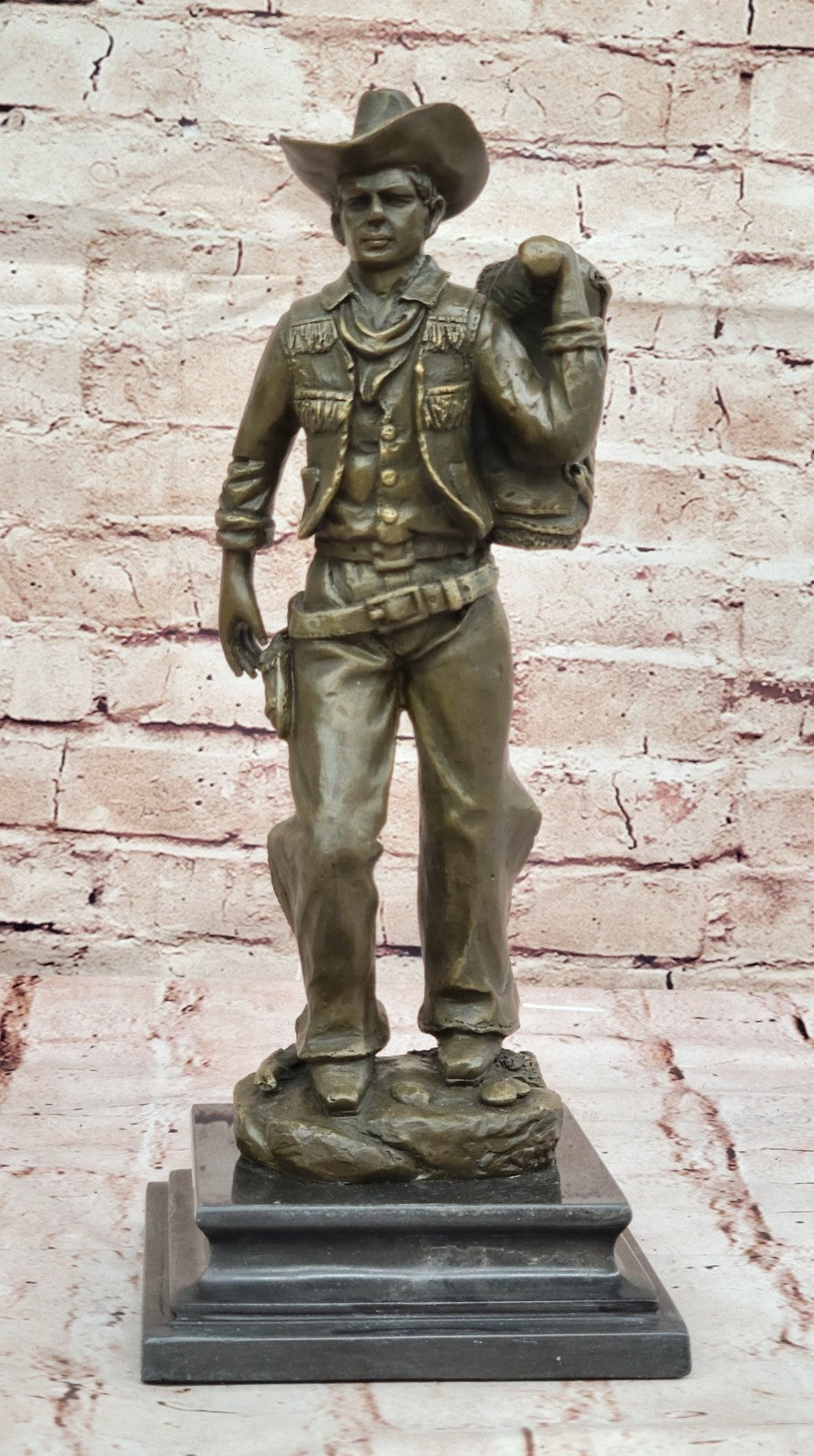 Handcrafted bronze sculpture SALE Base Marble Original Milo By Cowboy Classic