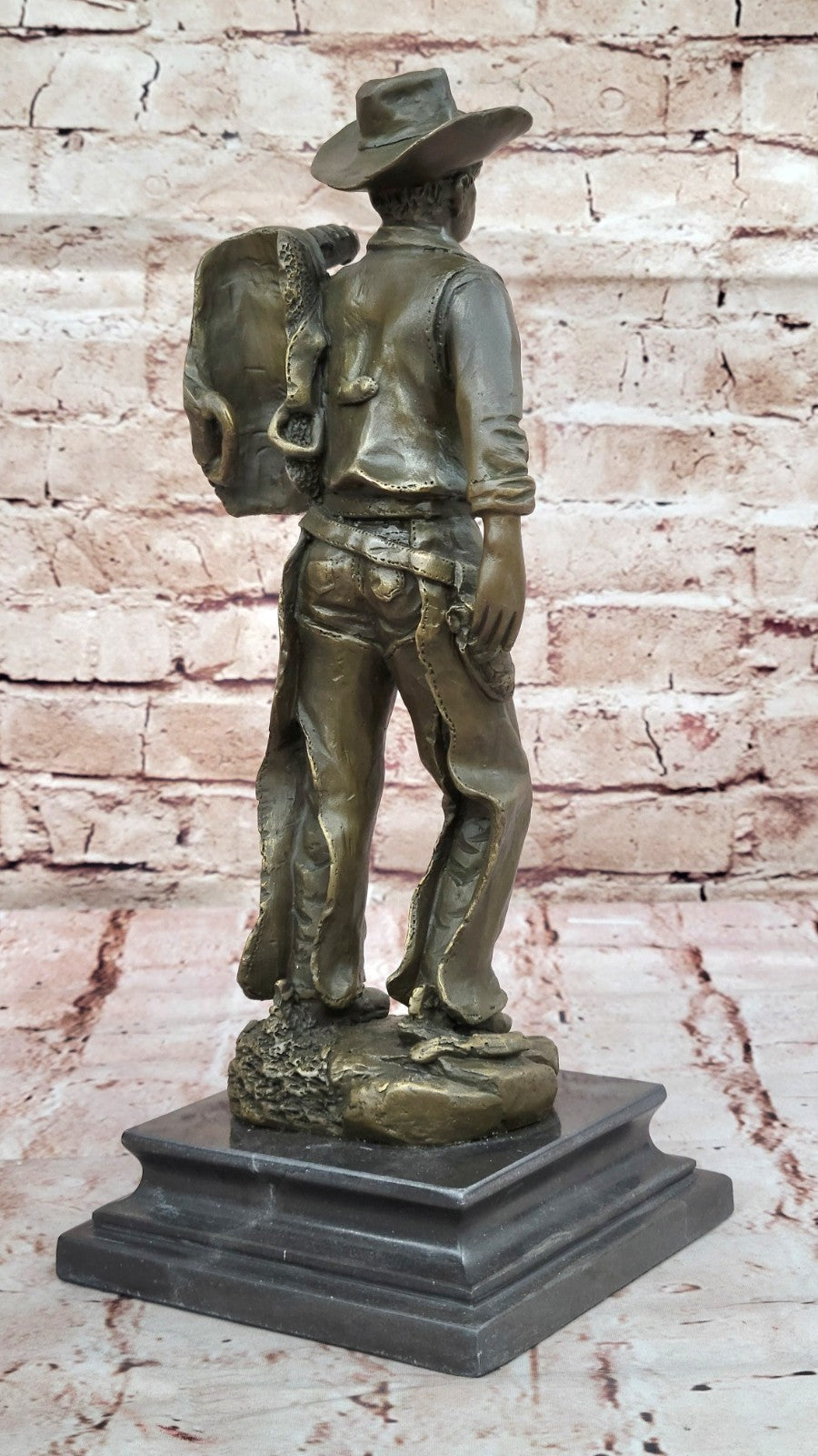 Handcrafted bronze sculpture SALE Base Marble Original Milo By Cowboy Classic