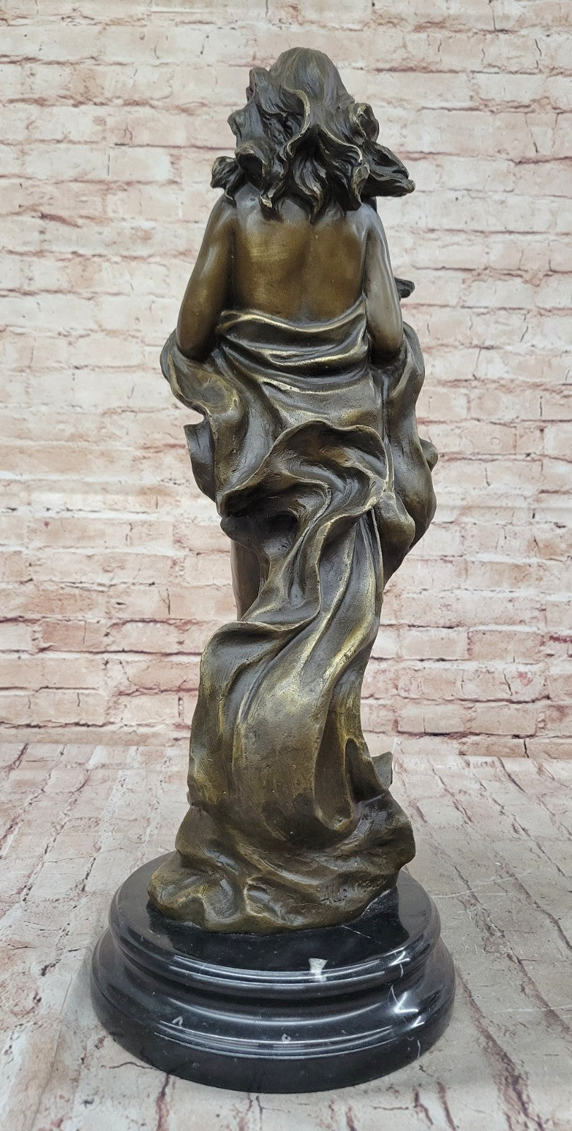 Signed Original Vitaleh Huge Handcrafted Masterpiece Woman and a Bird Bronze