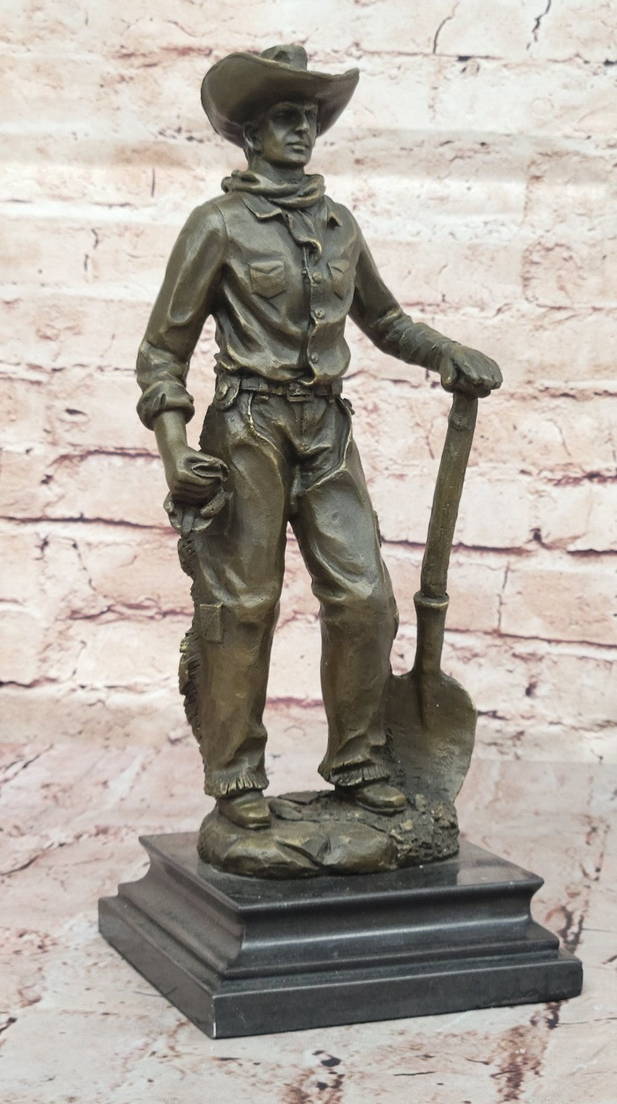 Cowboy Cast Hot Art Western American Signed Bronze Sculpture Statue Deal Figure