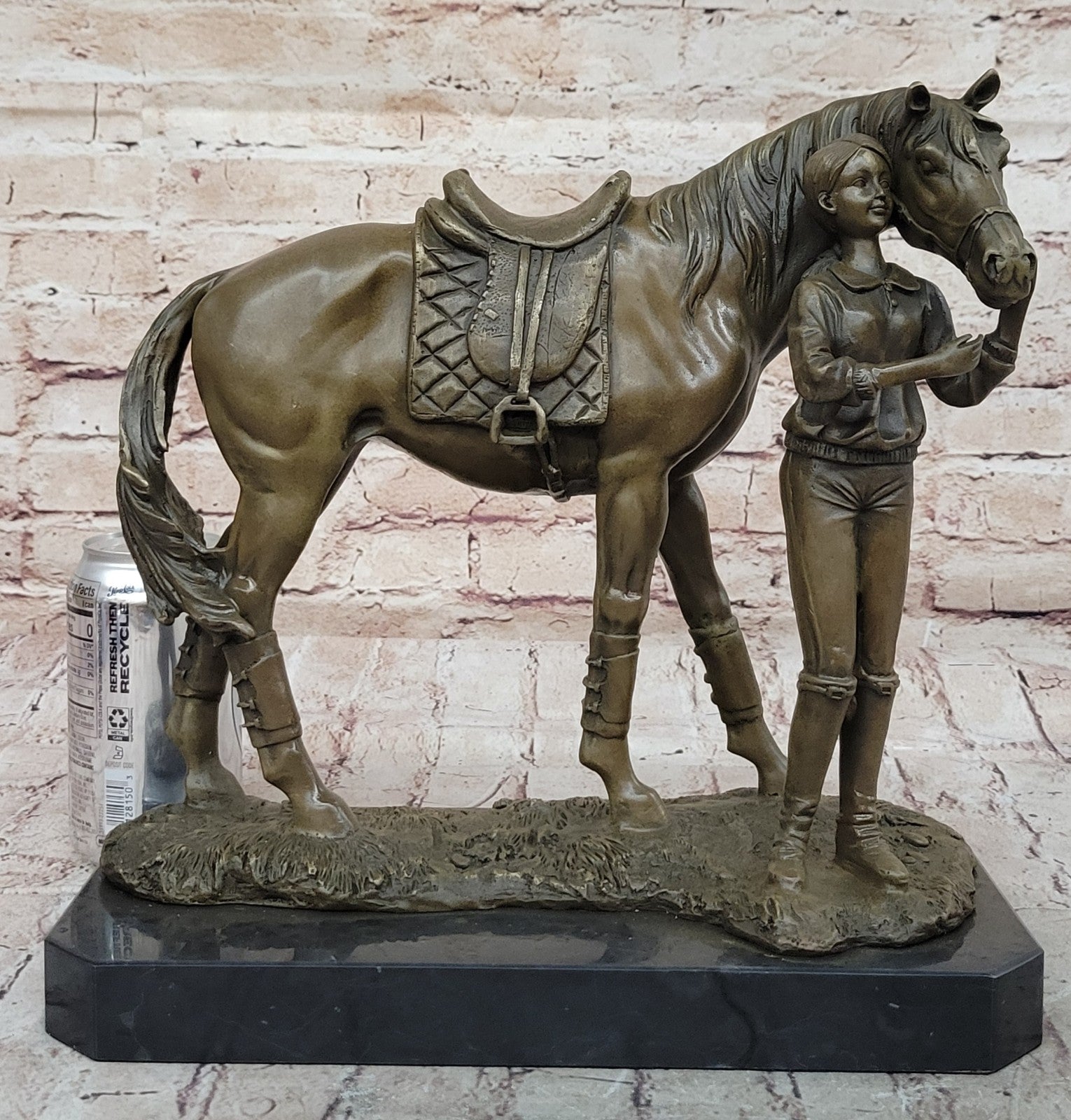 Original Fisher Signed LE GRAND JOCKEY BRONZE SCULPTURE Race Horse Rider