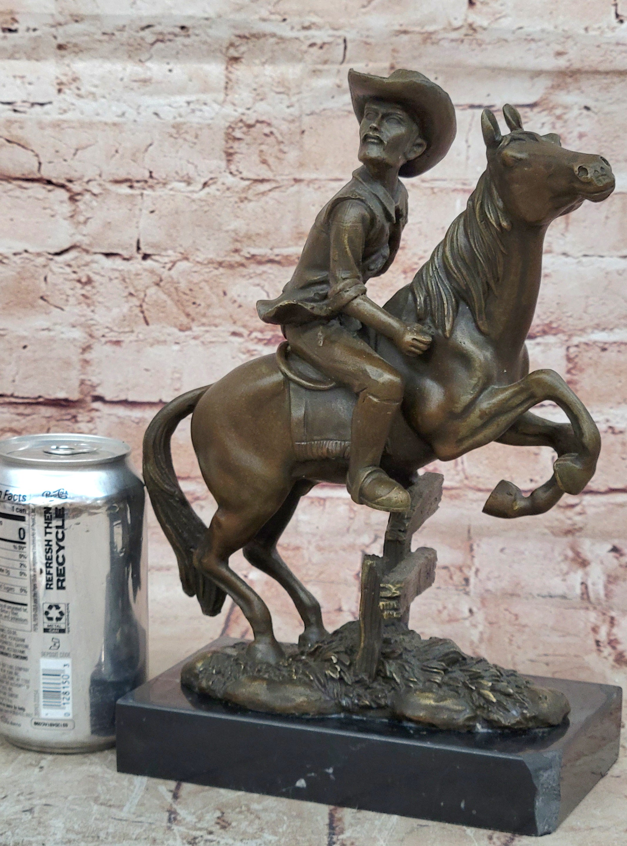 Handcrafted bronze sculpture SALE West Old Art Western Cowboy Cast Hot Signed