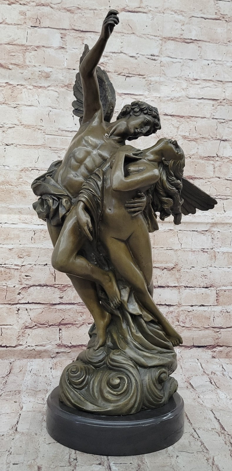 Winged Lovers Angels Cupid Psyche Eros Aphrodite Venus Bronze Marble Statue Art