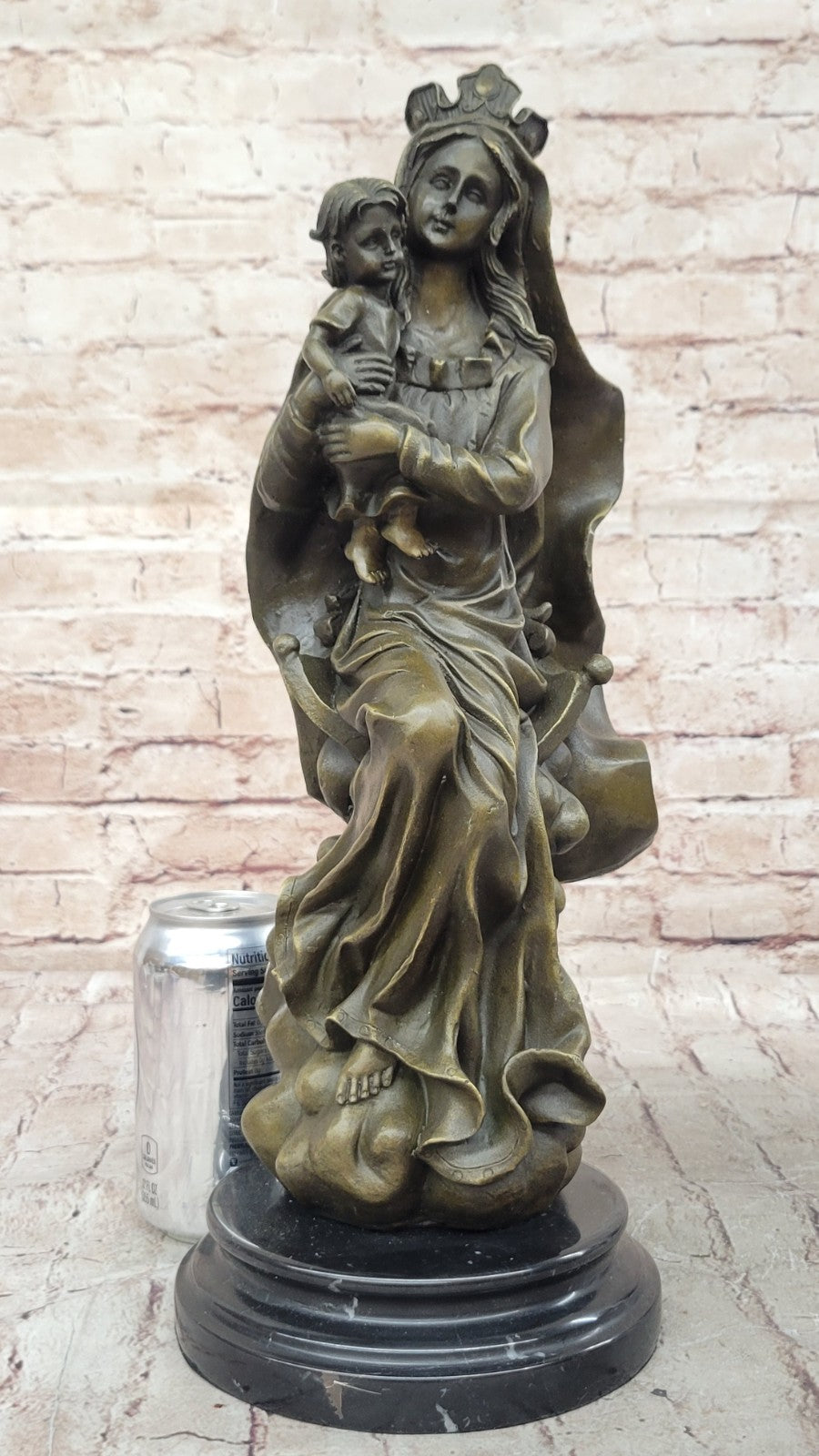 Original Signed Valli Madonna And Baby Jesus Bronze Sculpture Statue Figure NR