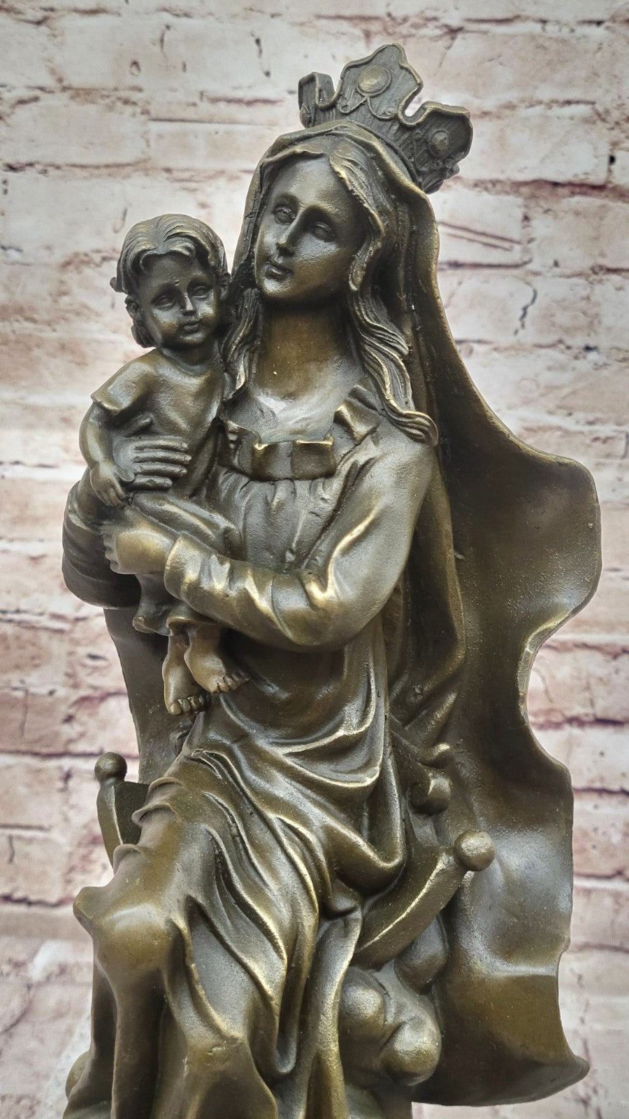 Original Signed Valli Madonna And Baby Jesus Bronze Sculpture Statue Figure NR