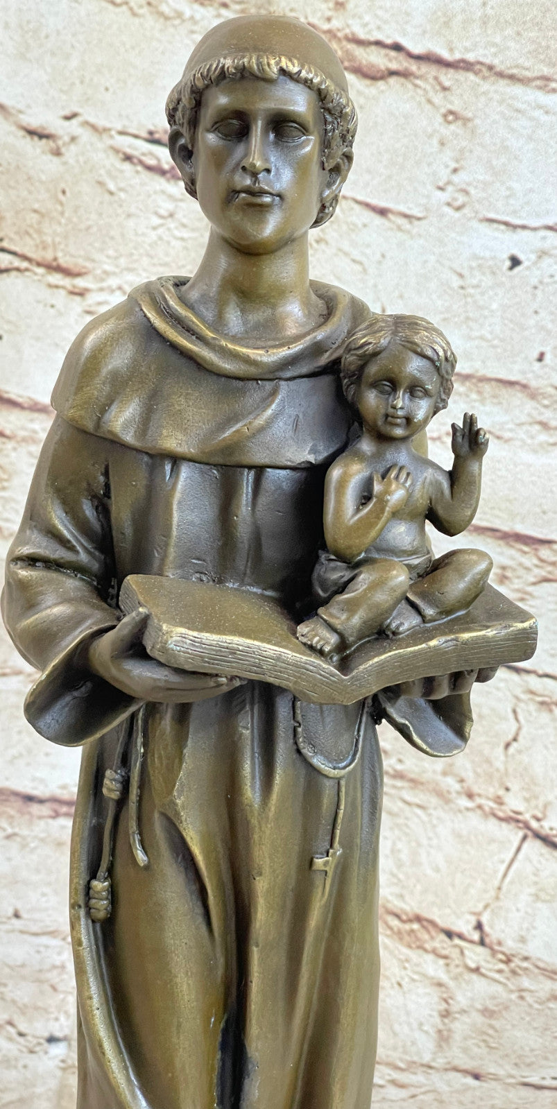 Catholic Church Saint Anthony Of Padua Carrying Baby Jesus Statue 16.5"Tall