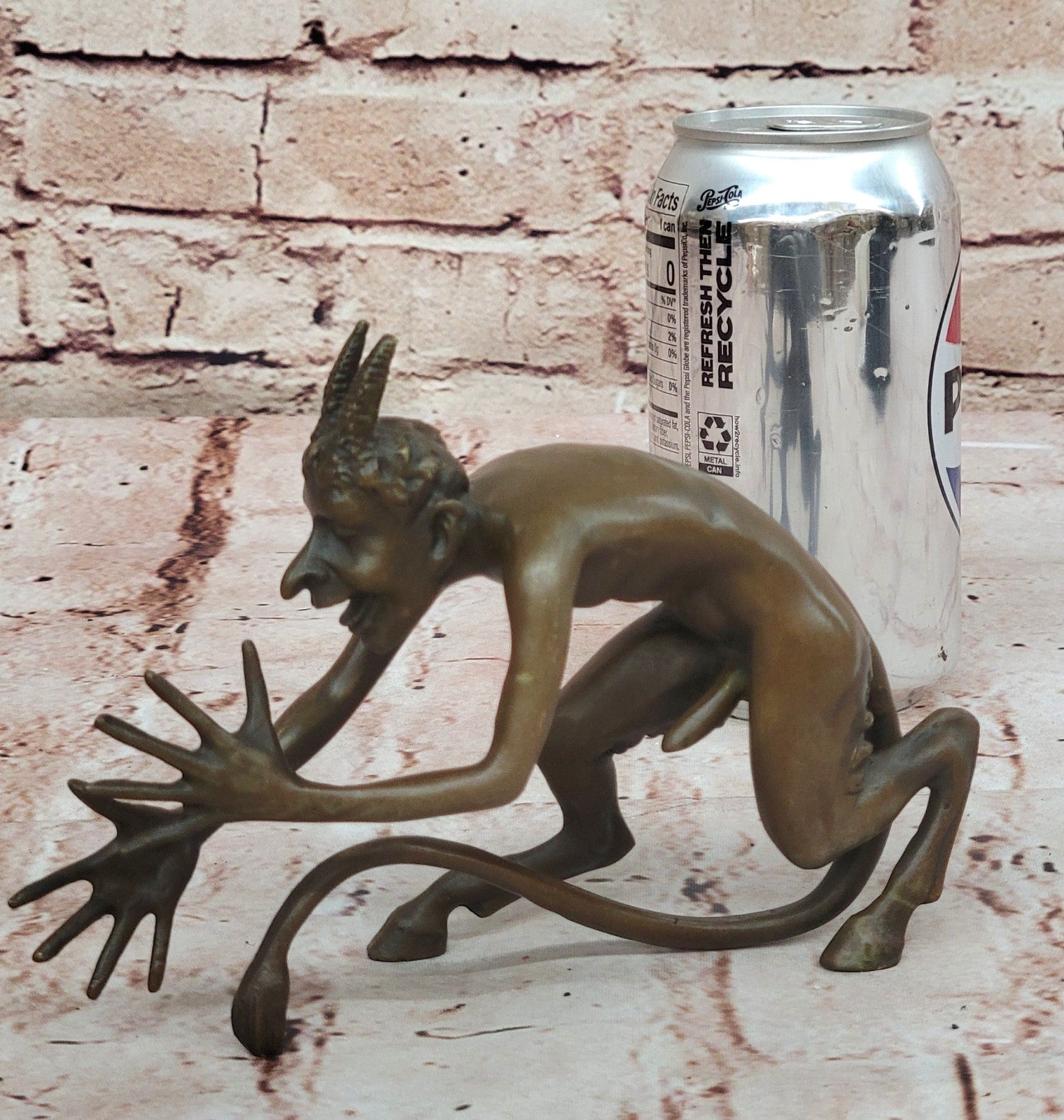 Bronze Austrian Erotic Demon Satyr Devil Sculpture Vintage Figurine Mythical Art