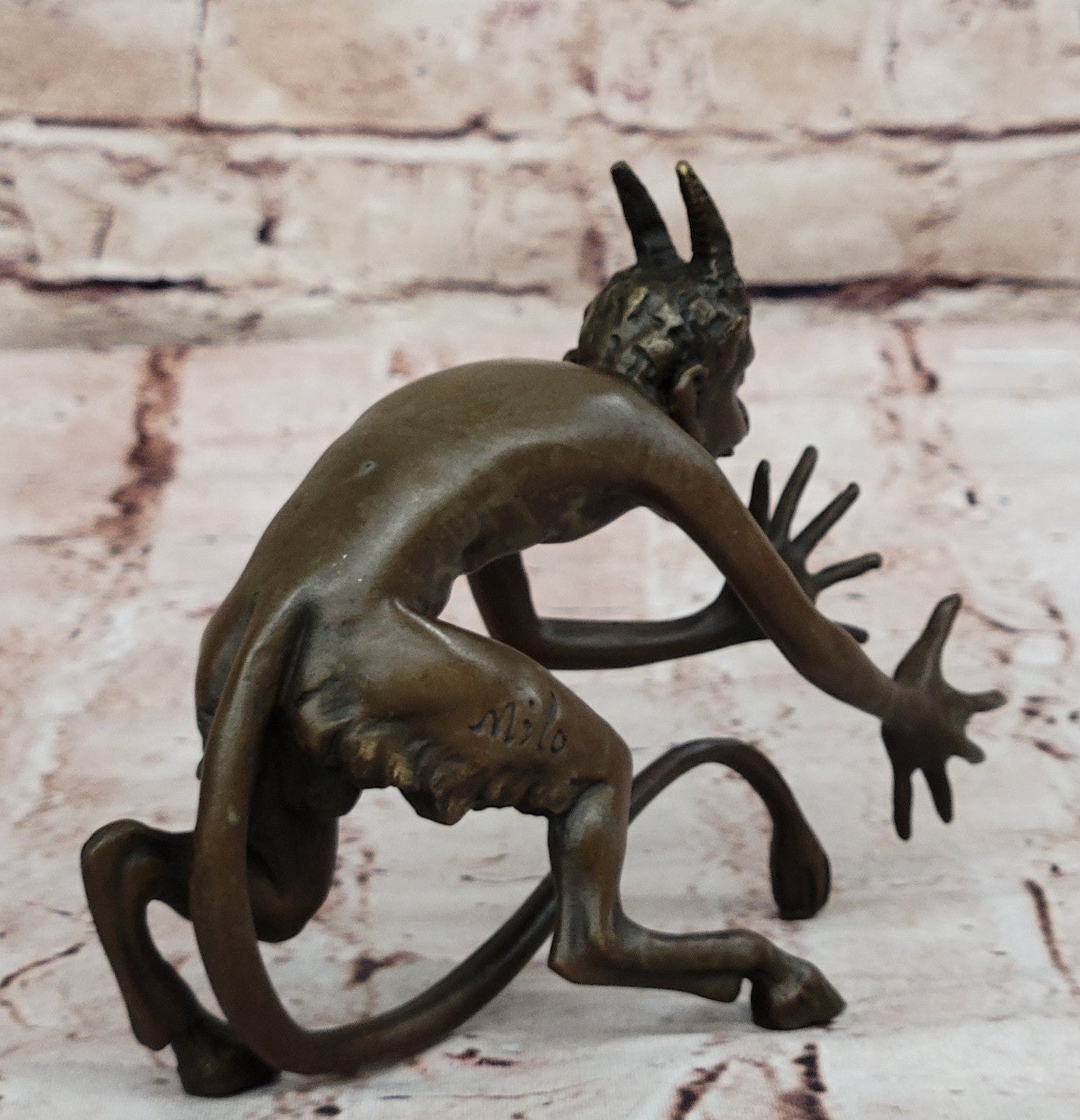 Bronze Austrian Erotic Demon Satyr Devil Sculpture Vintage Figurine Mythical Art