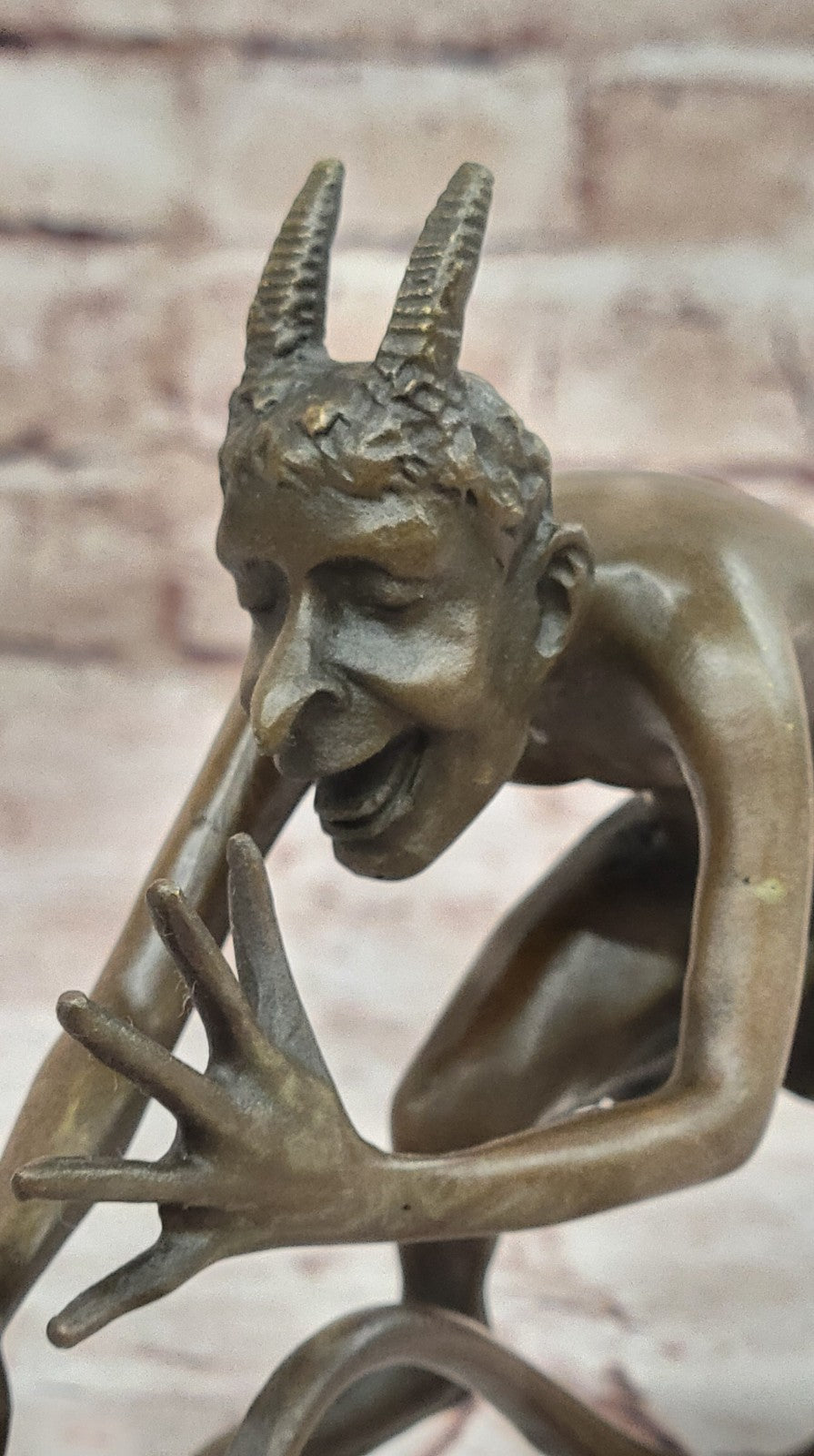 Bronze Austrian Erotic Demon Satyr Devil Sculpture Vintage Figurine Mythical Art