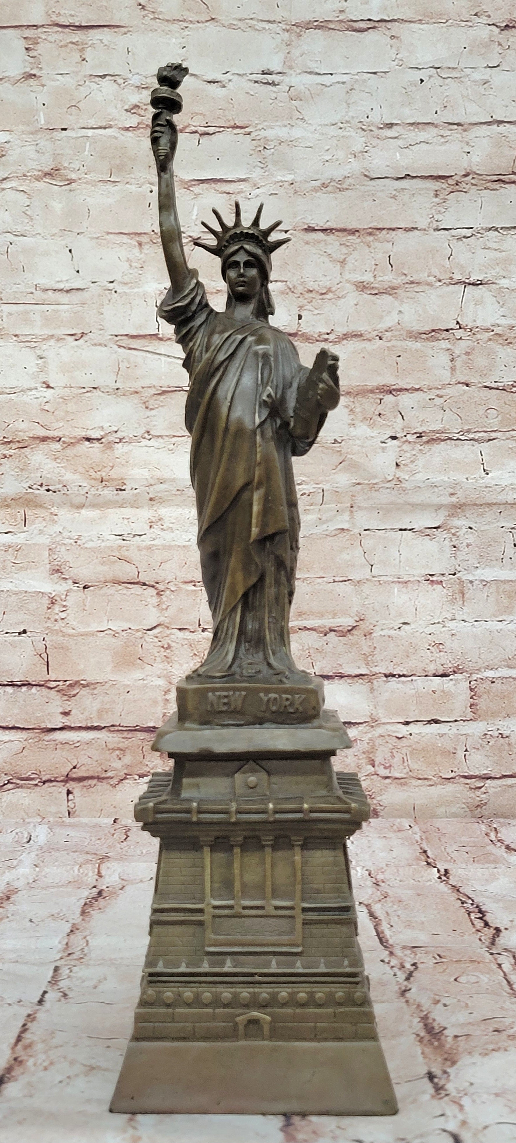 Hand Made Statue of Liberty 17.5" Tall Detailed Masterpiece Bronze Sculpture Sal