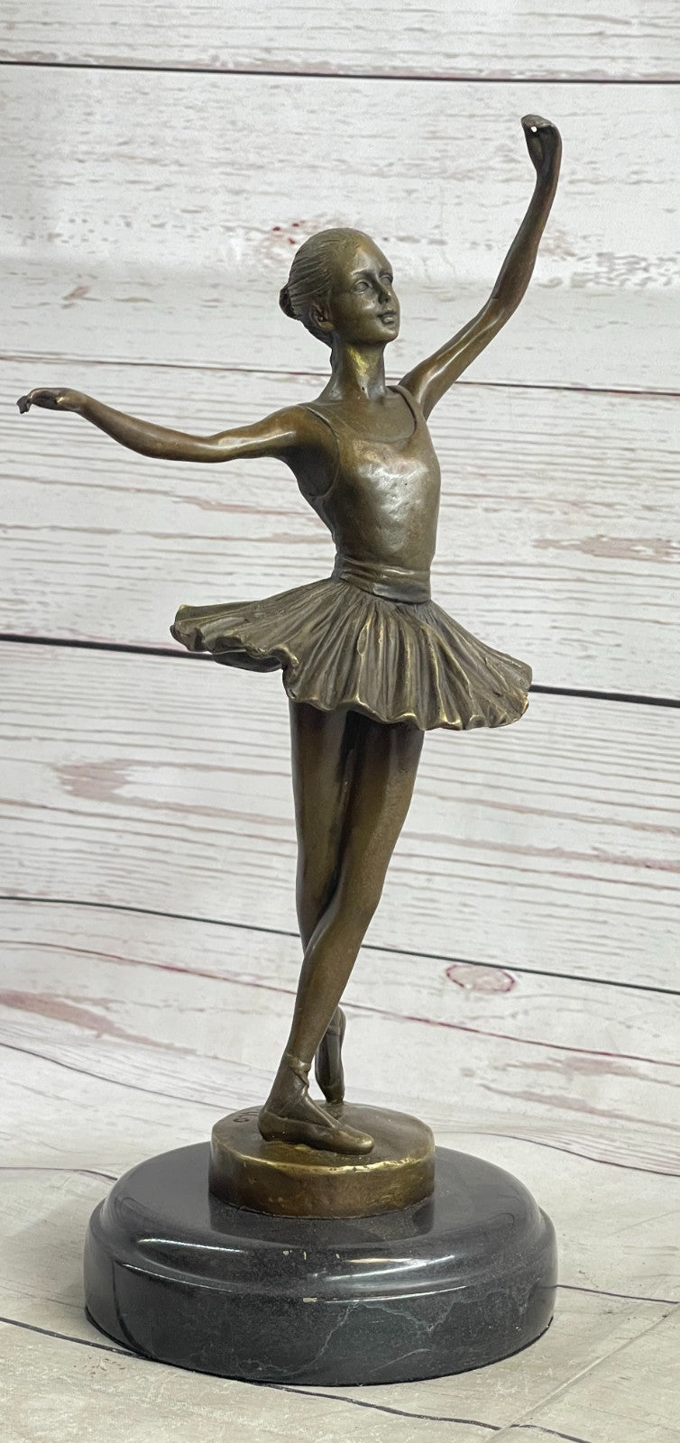Modern Mid Century Abstract Bronze Ballerina Figure Signed Sculpture Art Dancer