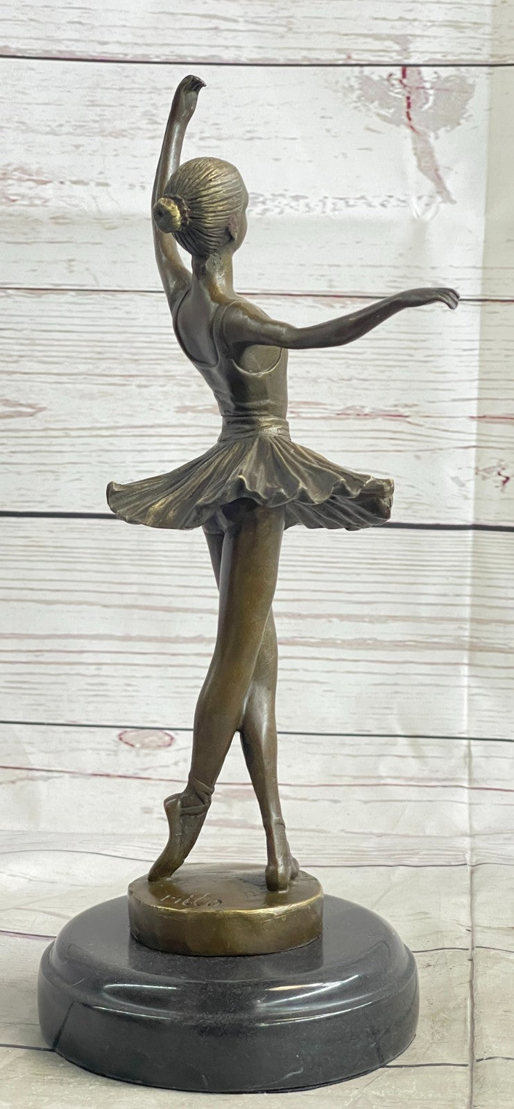 Modern Mid Century Abstract Bronze Ballerina Figure Signed Sculpture Art Dancer