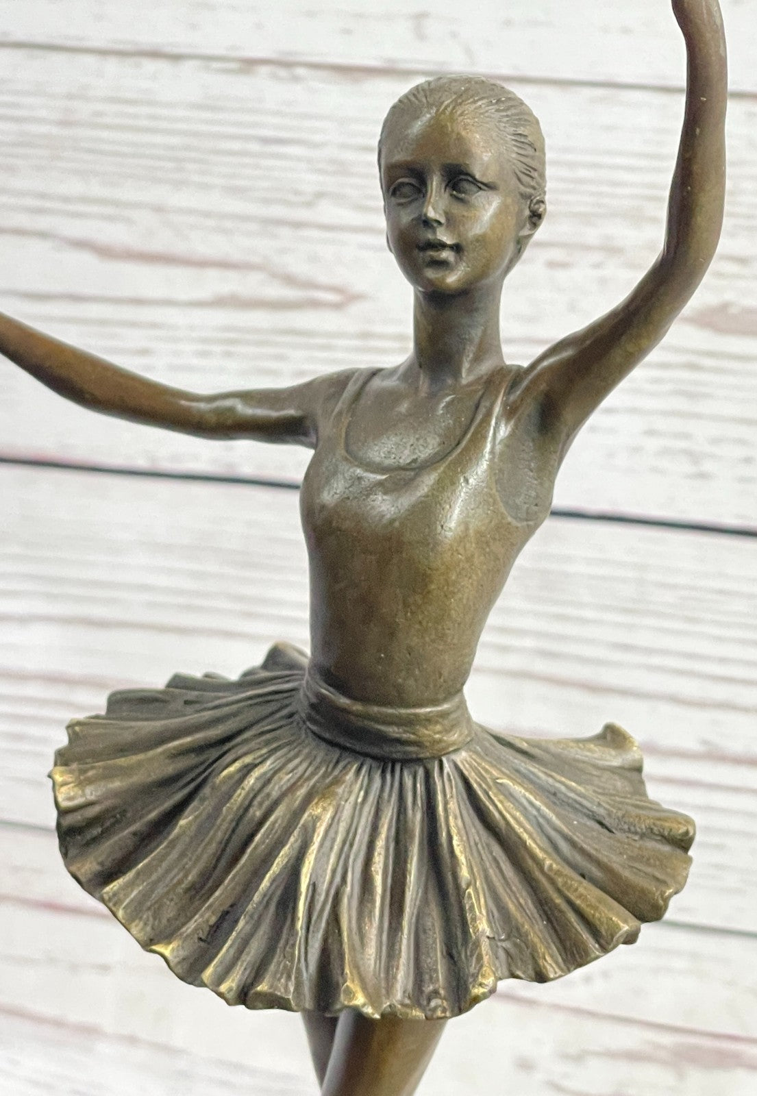 Modern Mid Century Abstract Bronze Ballerina Figure Signed Sculpture Art Dancer