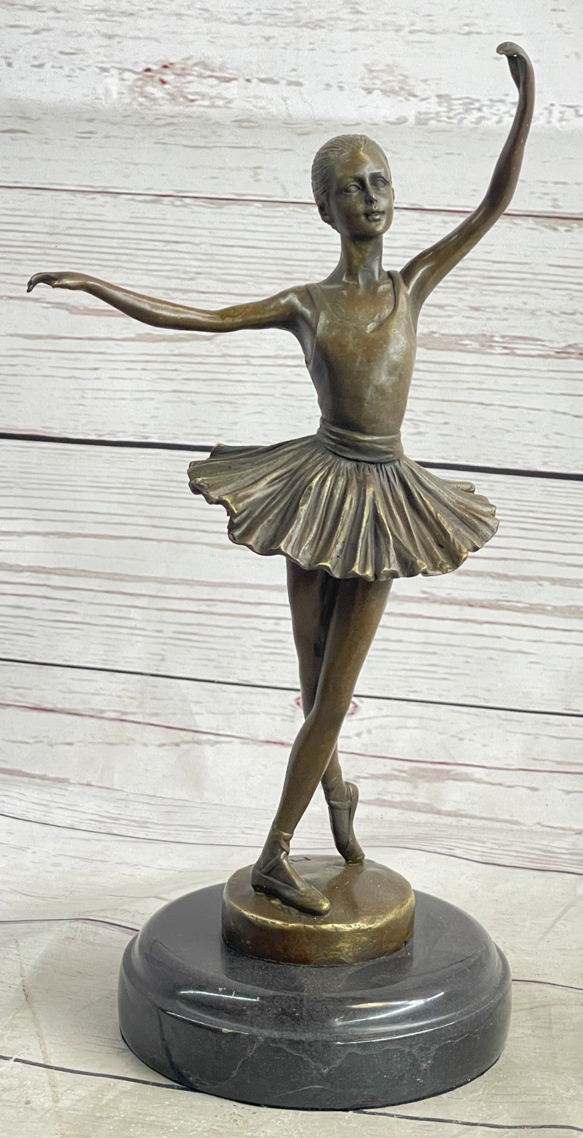 Modern Mid Century Abstract Bronze Ballerina Figure Signed Sculpture Art Dancer