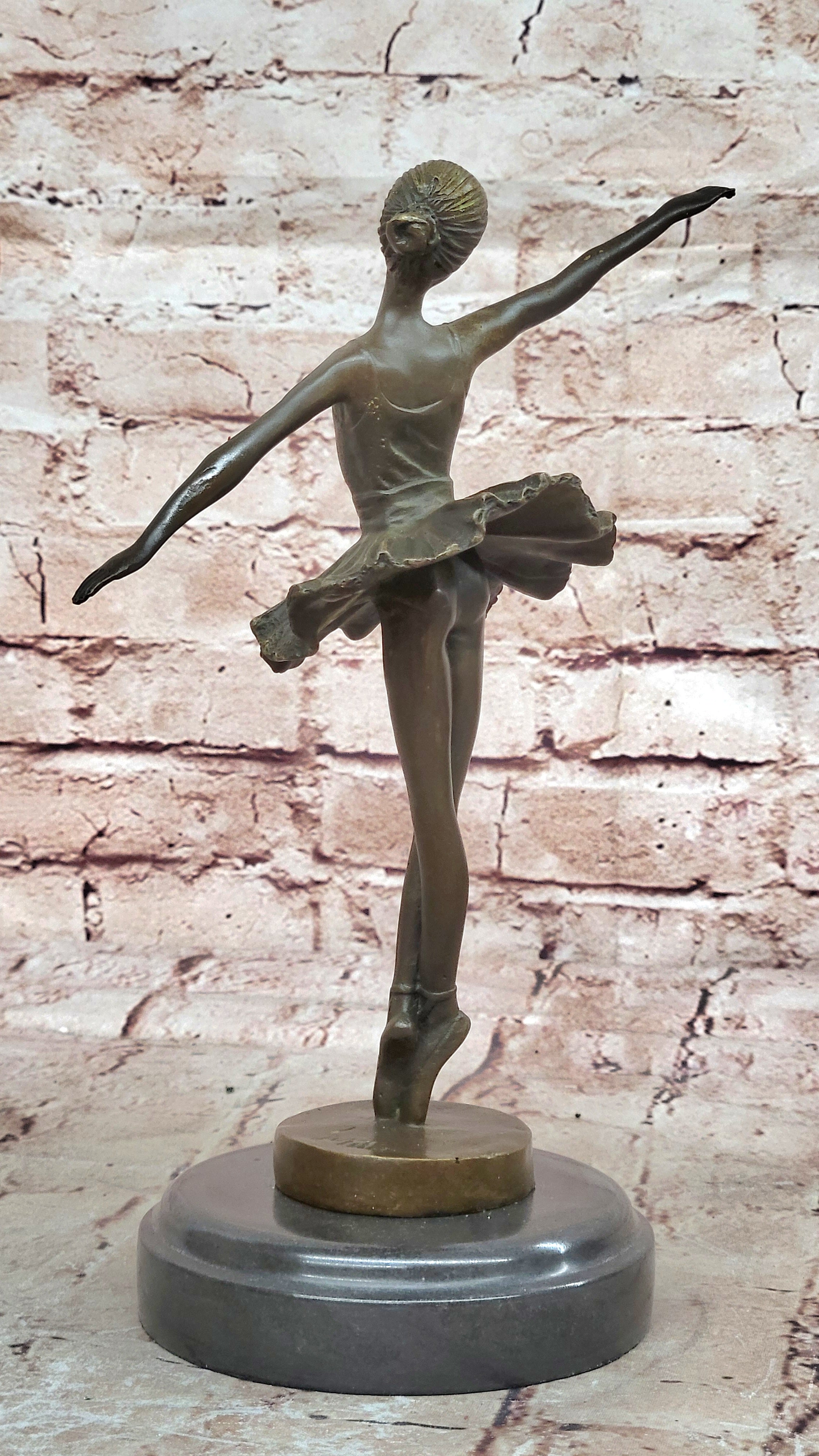 Tall Prima Ballerina by Milo Brown Patina Hot Cast Bronze Sculpture Decor Sale