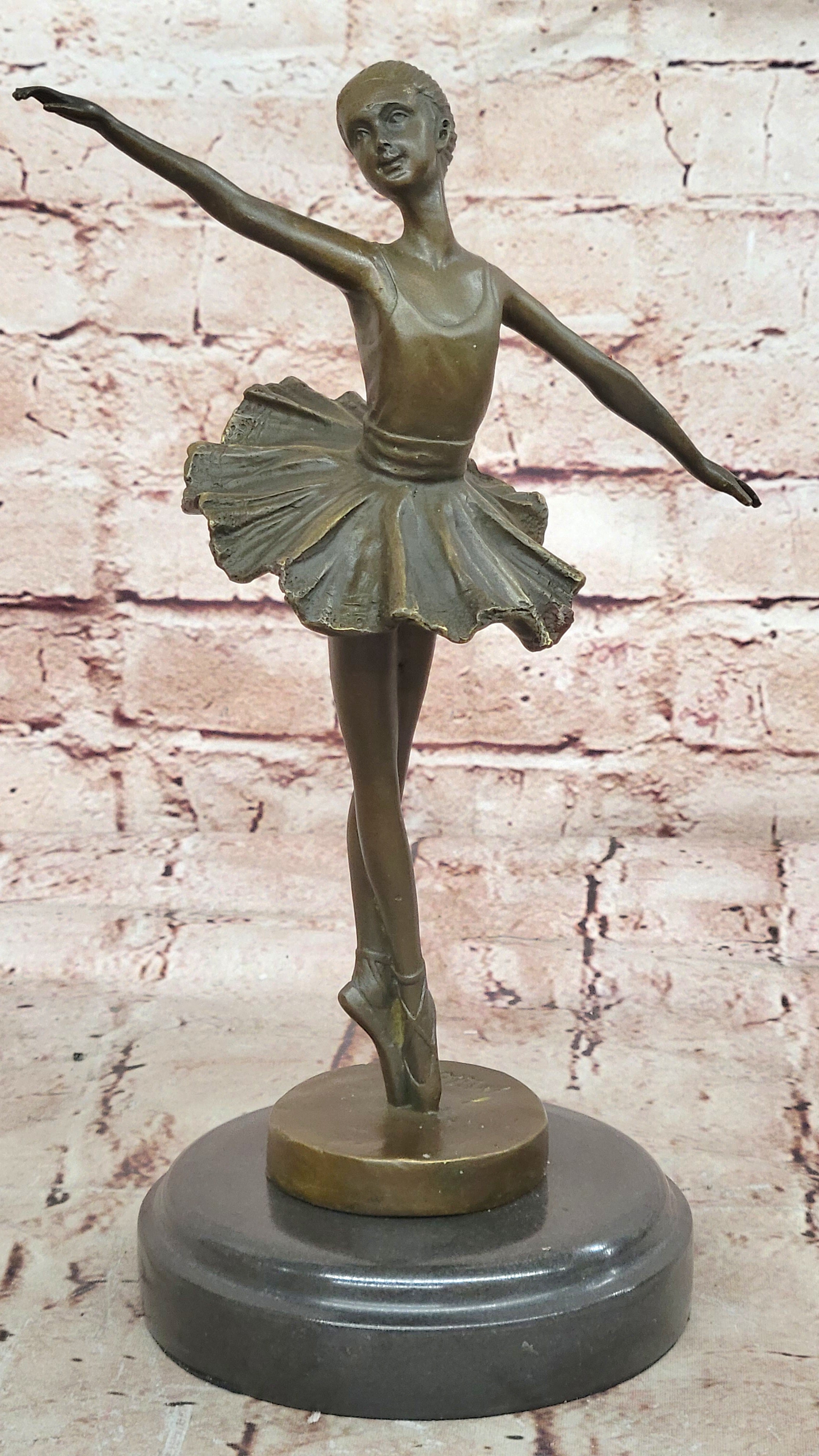 Tall Prima Ballerina by Milo Brown Patina Hot Cast Bronze Sculpture Decor Sale