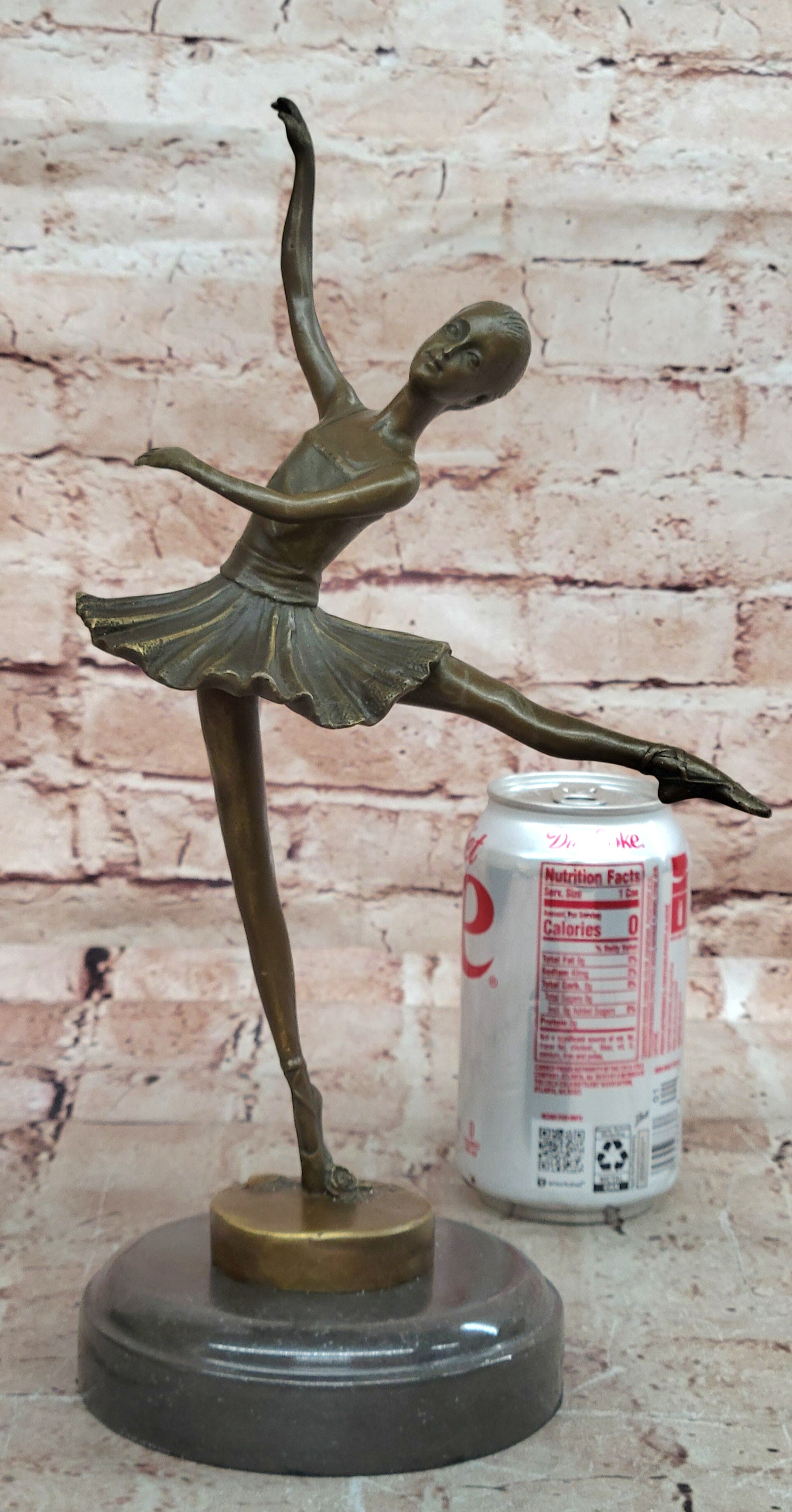 Art Deco Hot Cast Bronze Graceful Ballerina Ballet Statue Sculpture M. Lopez Gift