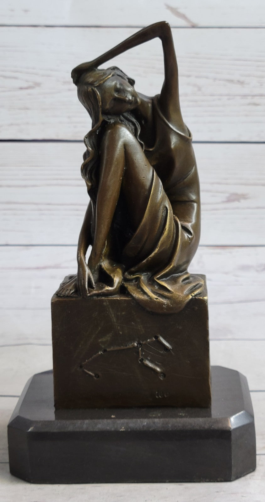 Handcrafted bronze sculpture SALE Sitting Artist French Patoue Original Signed