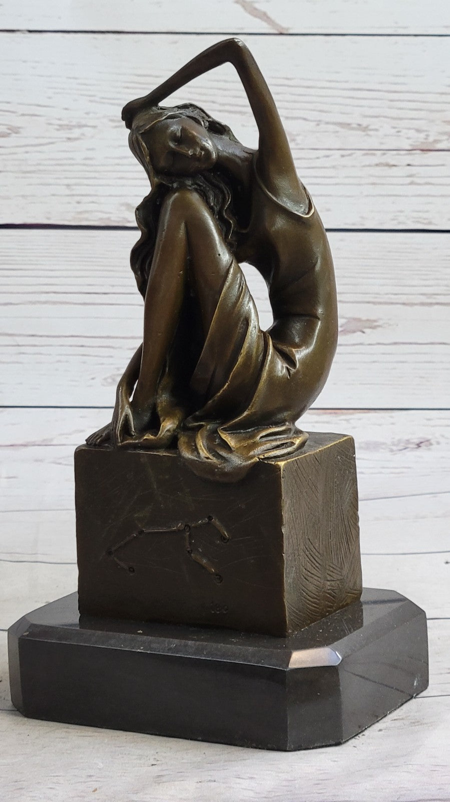 Handcrafted bronze sculpture SALE Sitting Artist French Patoue Original Signed