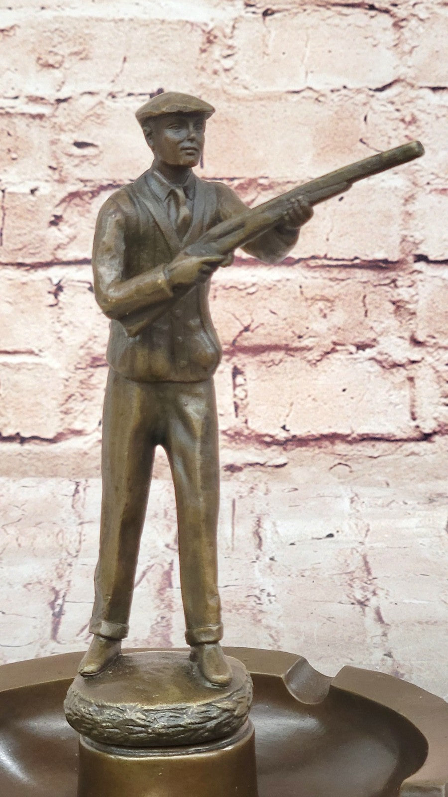 Bronze Sculpture Art Deco Man Hunter with Gun Bronze Masterpiece Decor Sale