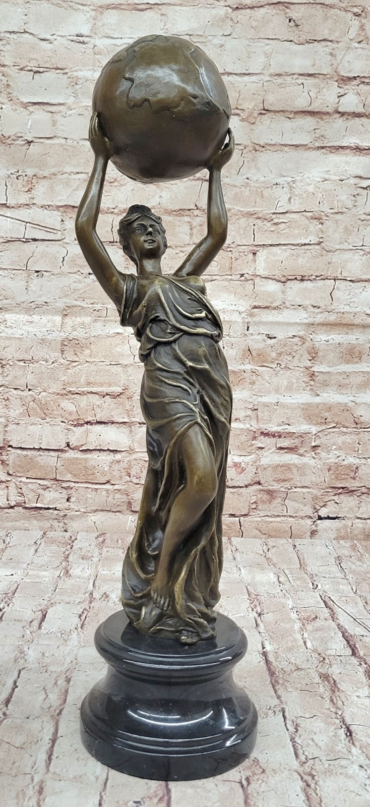 Hand Made Nude Greek Roman Maiden by French Artist Jean Patoue Bronze Statue Art