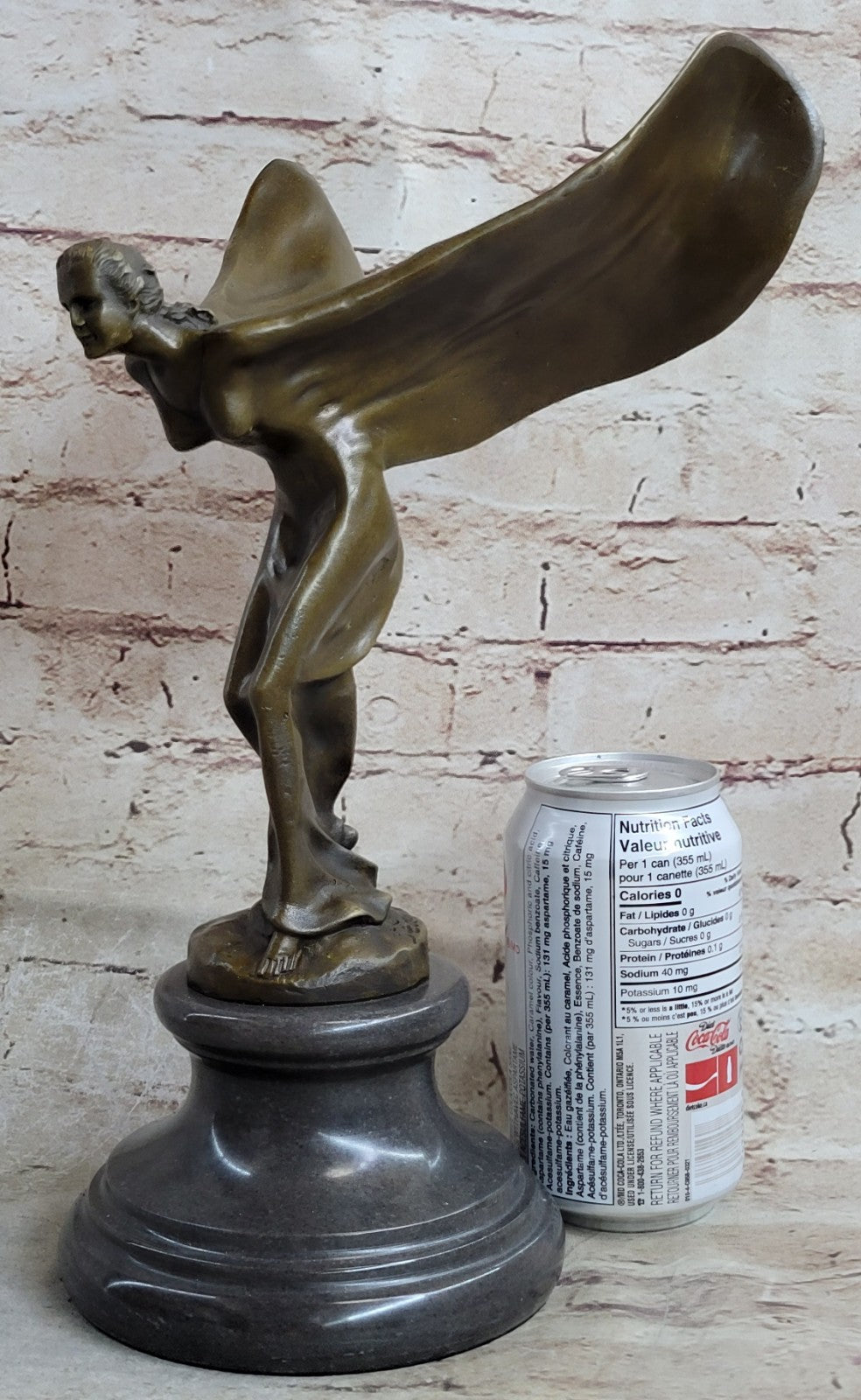 Rolls Royce Hood Ornament Cast Bronze Flying Lady "Spirit of Ecstasy" Sculpture