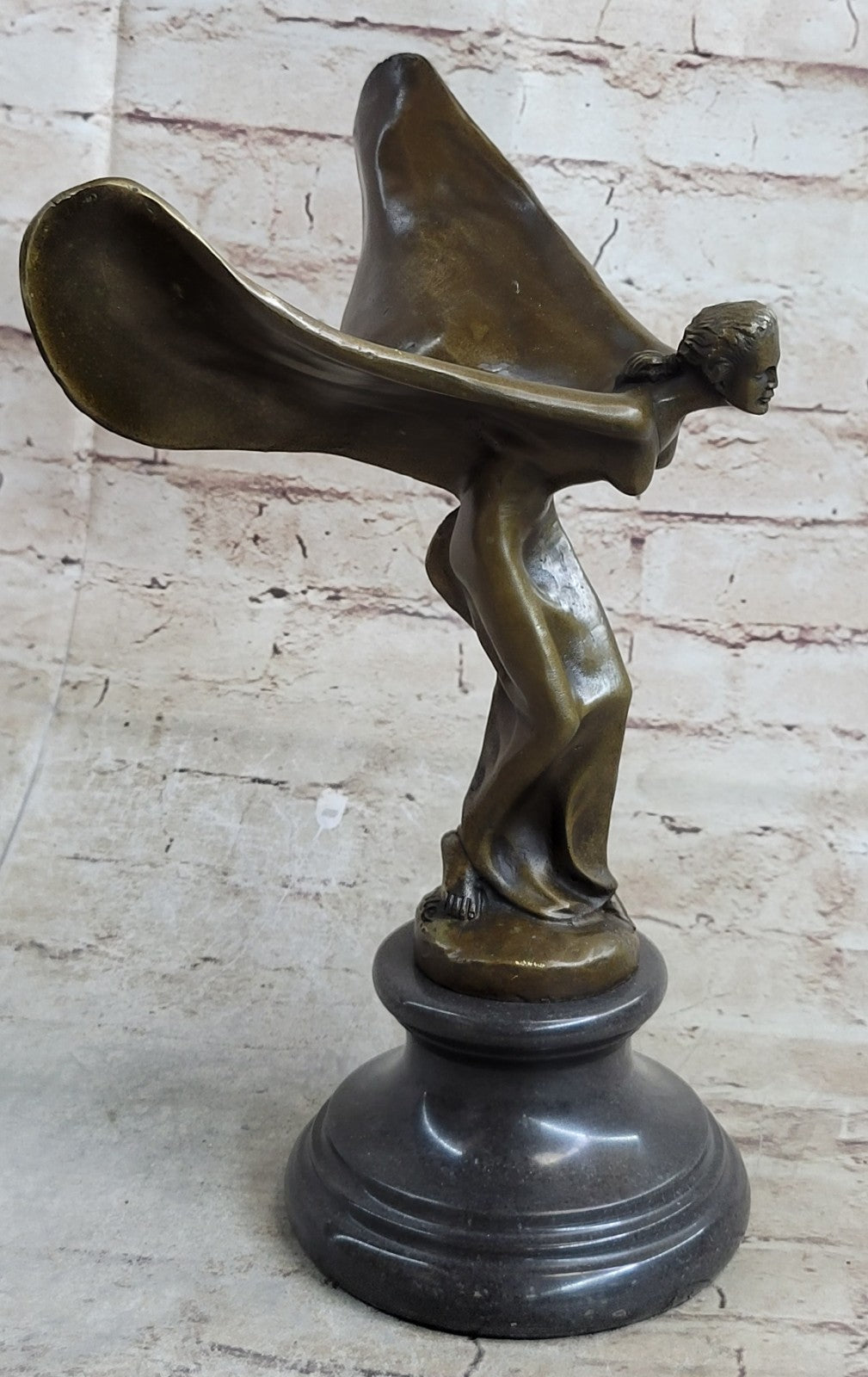 Rolls Royce Hood Ornament Cast Bronze Flying Lady "Spirit of Ecstasy" Sculpture