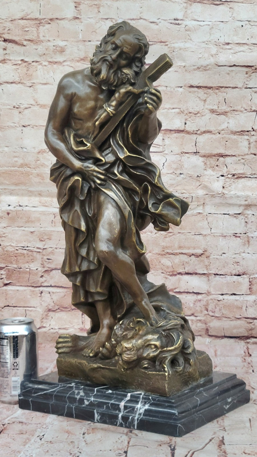 Handcrafted bronze sculpture SALE Crucifix Jesus Lion With Judas Valli Signed