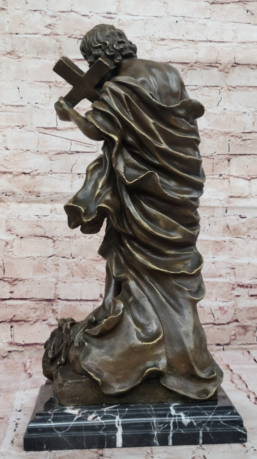 Handcrafted bronze sculpture SALE Crucifix Jesus Lion With Judas Valli Signed