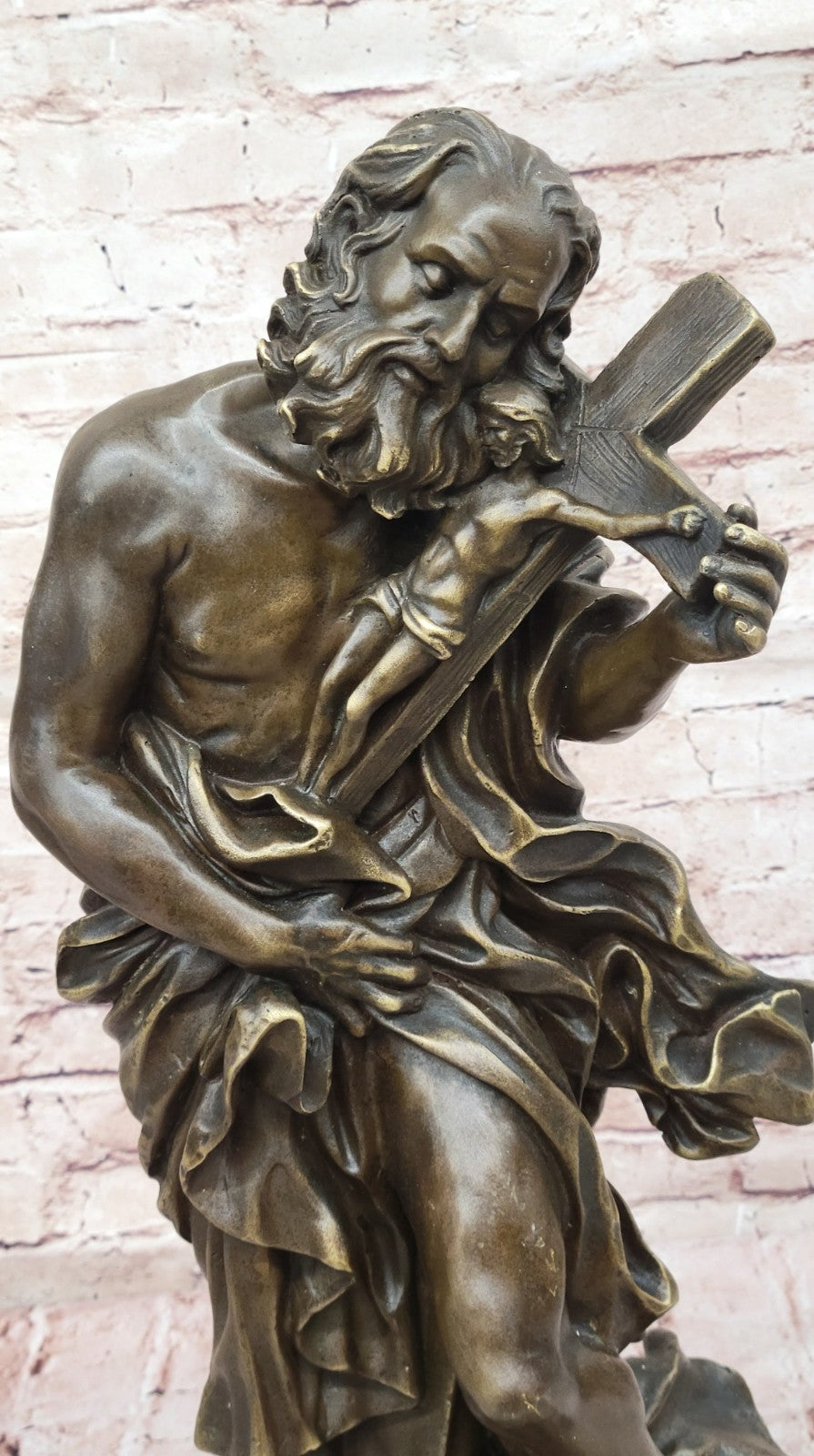 Handcrafted bronze sculpture SALE Crucifix Jesus Lion With Judas Valli Signed