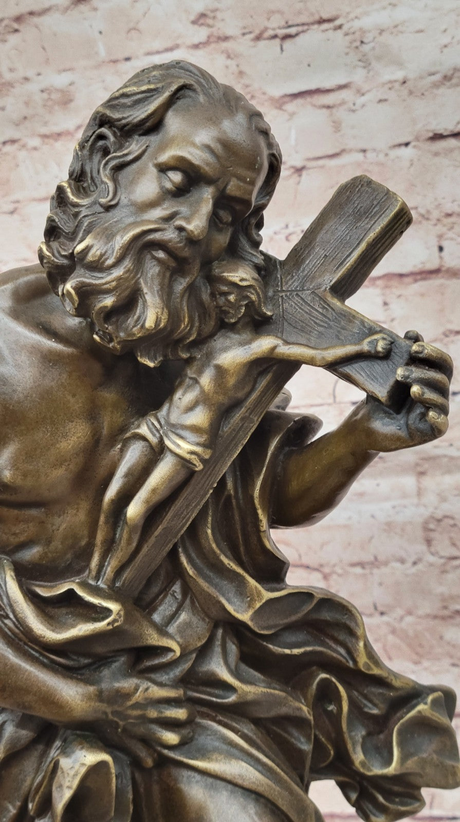 Handcrafted bronze sculpture SALE Crucifix Jesus Lion With Judas Valli Signed