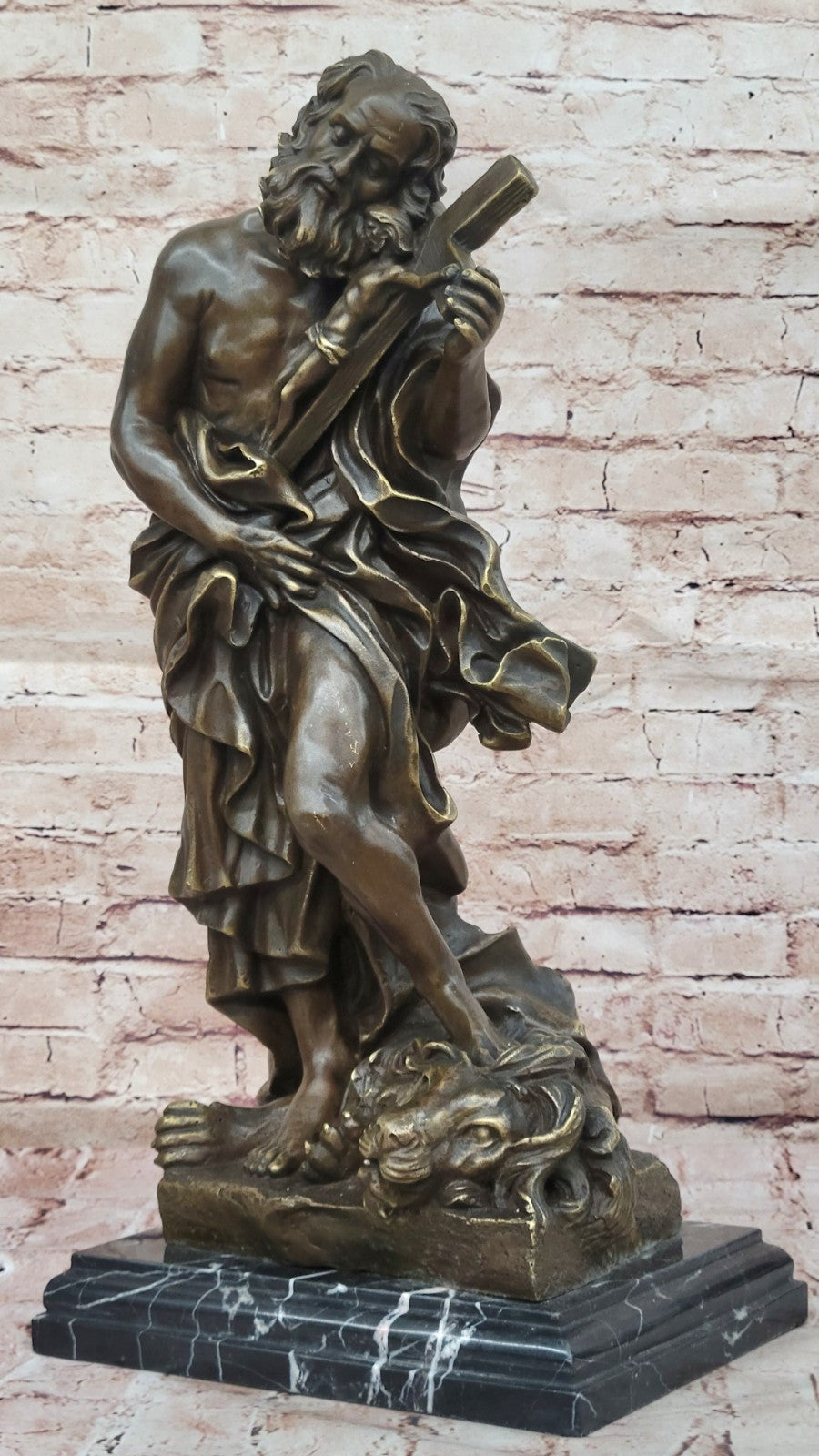 Handcrafted bronze sculpture SALE Crucifix Jesus Lion With Judas Valli Signed