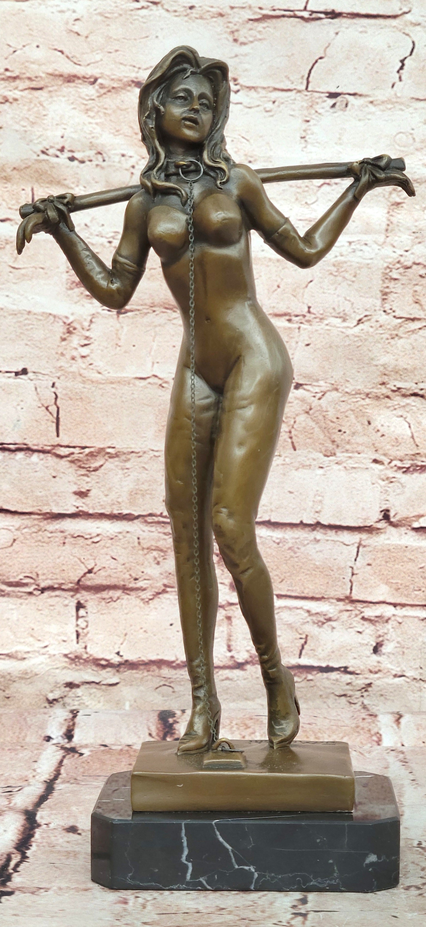 German Sexual Nude Girl Sculpture Hot Cast Erotic Bronze Artist Art Figurine LRG